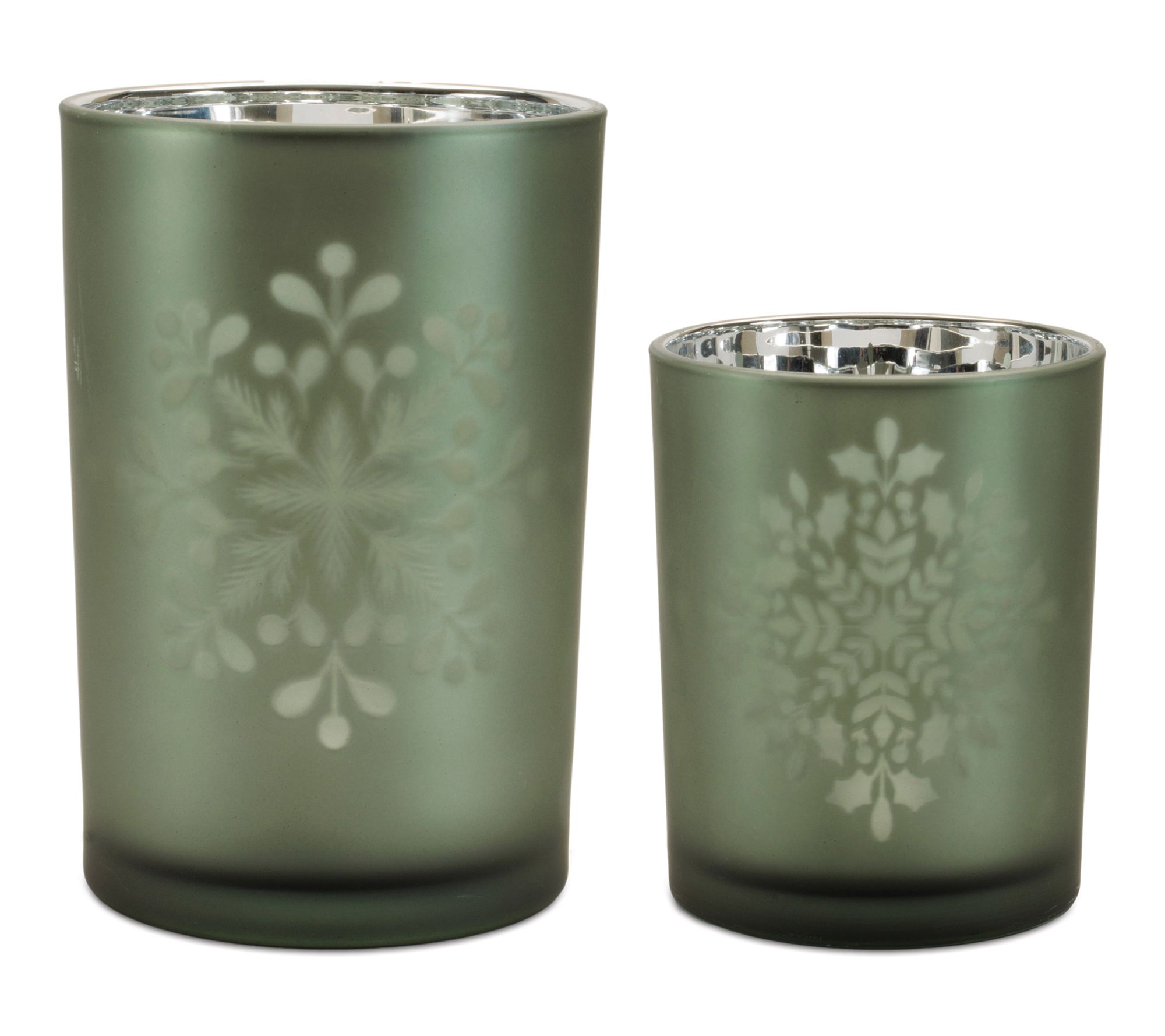 Melrose Frosted Snowflake Candle Holder (Set of 2)