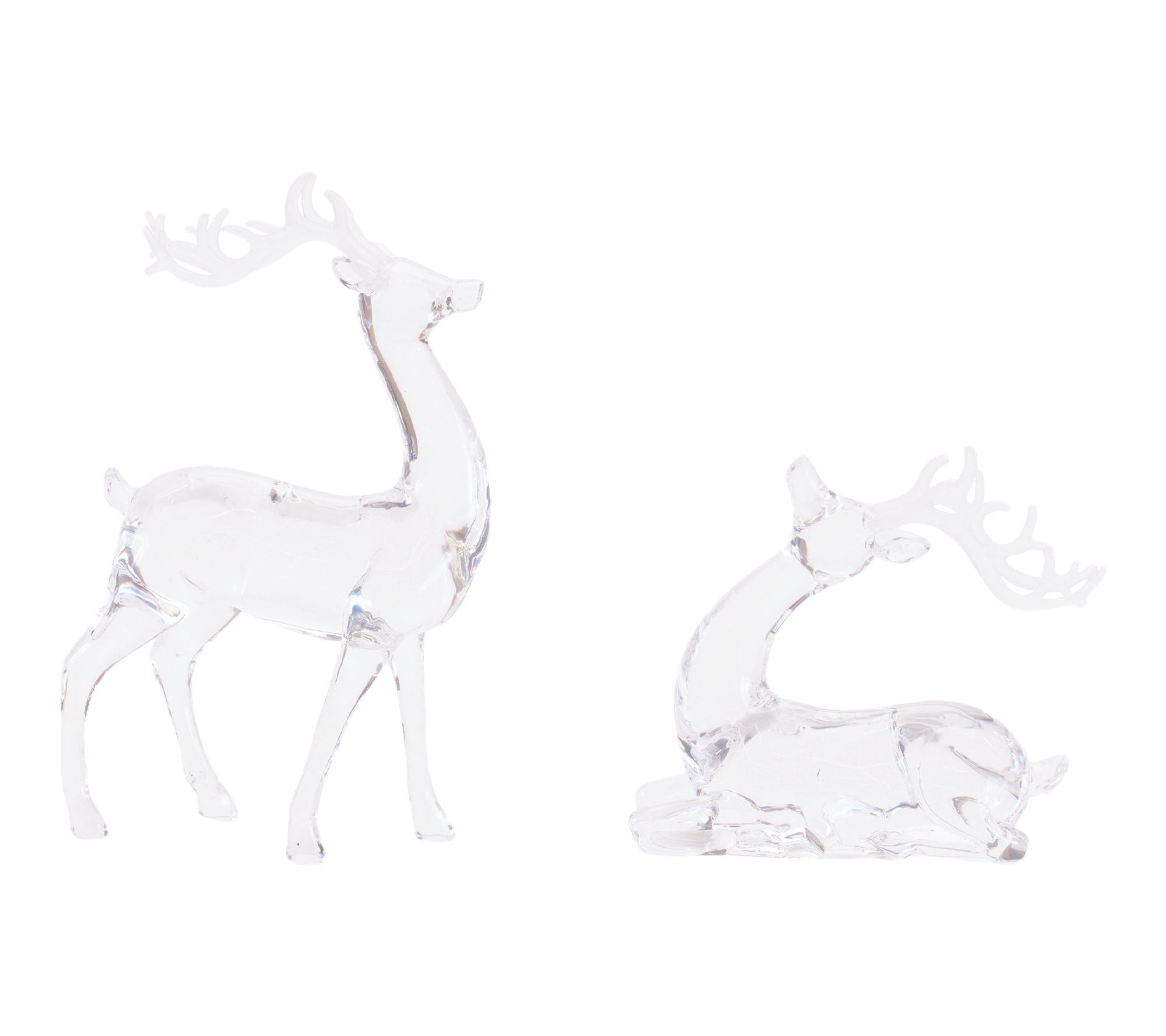 Melrose Clear Acrylic Deer Figurines (Set of 2)