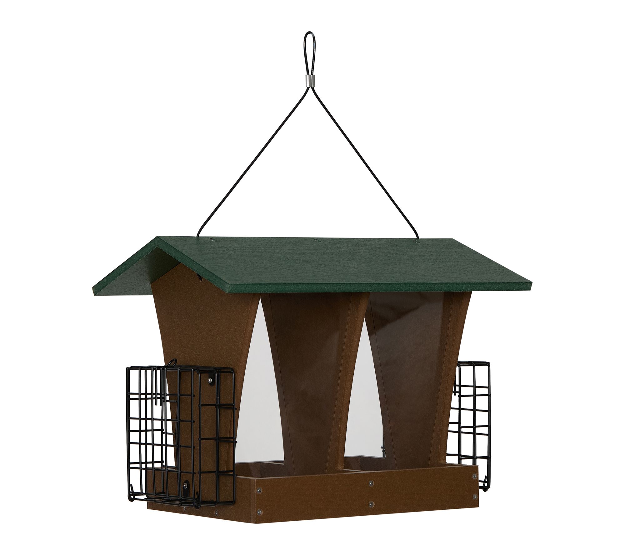Backyard Expressions REDWOOD Plastic Lumber Feeder w/ Suet Cage