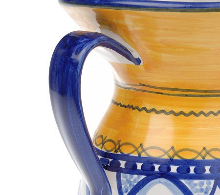  Ceramic Sangria Pitcher from Spain. Fiesta Yellow Pattern :  Home & Kitchen