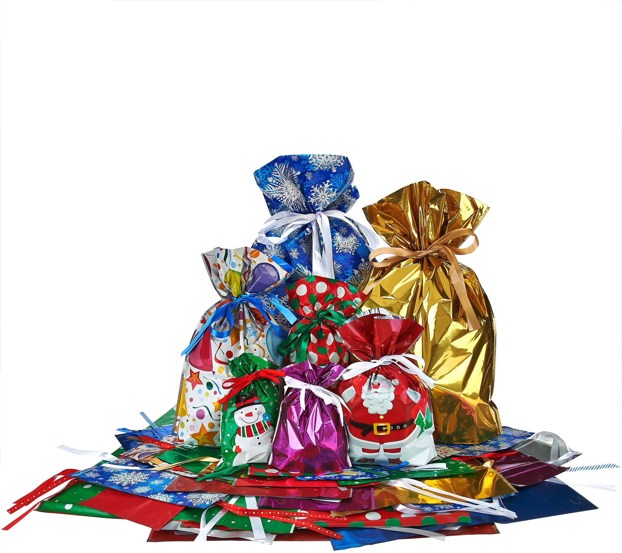 Kringle Express 64 Piece EZ Drawstring Gift Bag Set - QVC.com