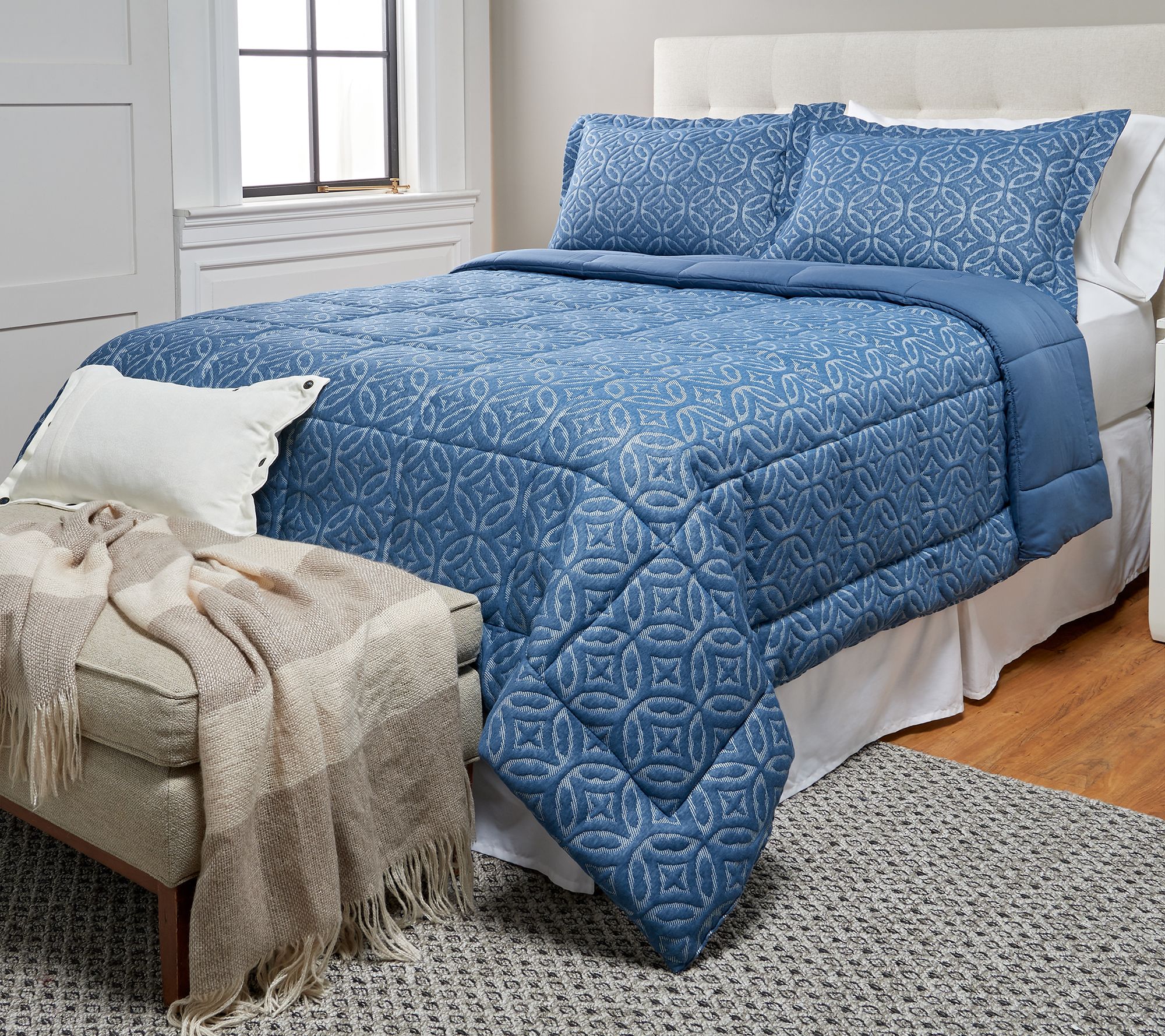 Home Reflections Puffy Knit Comforter Set King