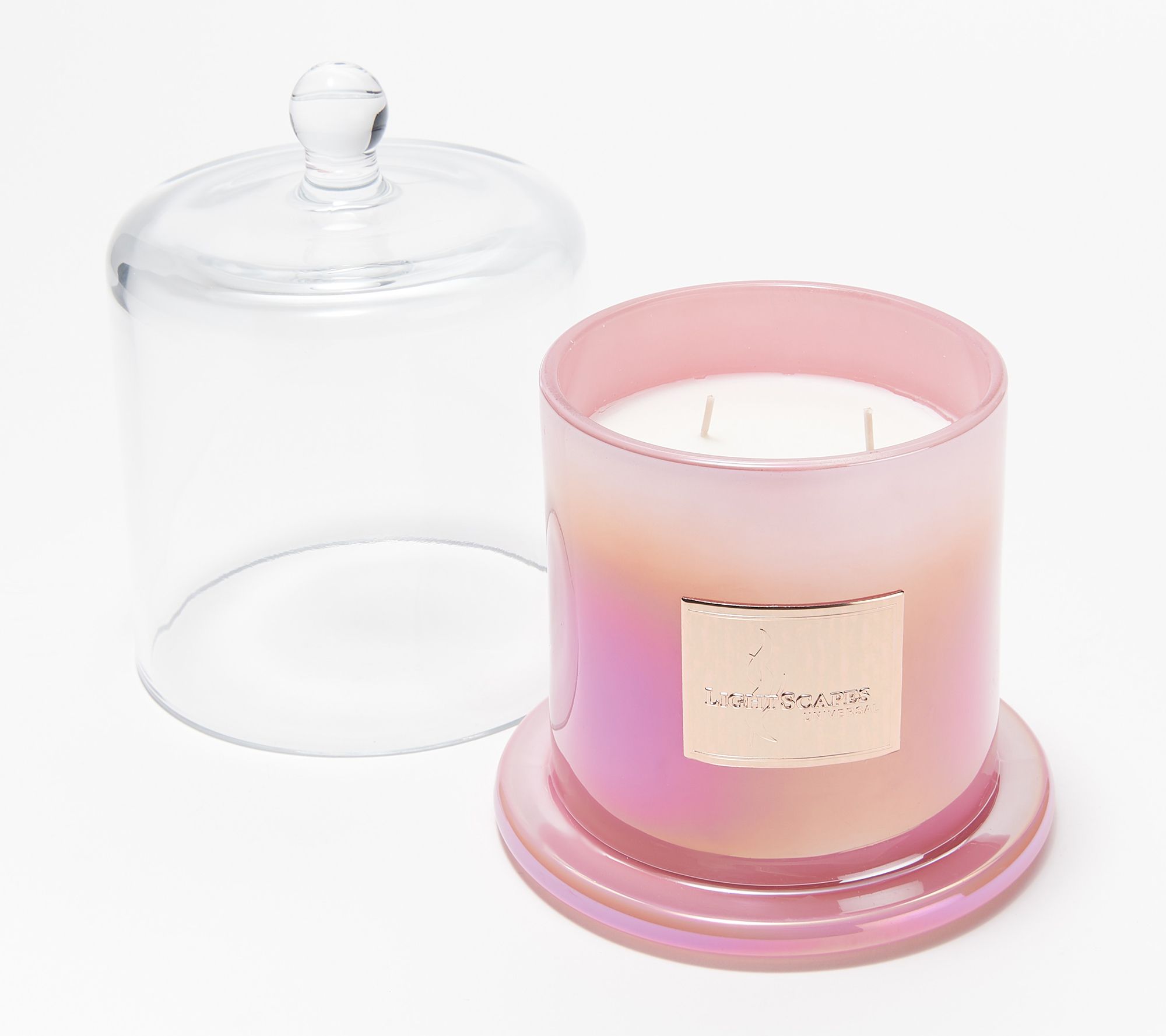 Lightscapes 18oz Glass Candle with Decorative Cloche 