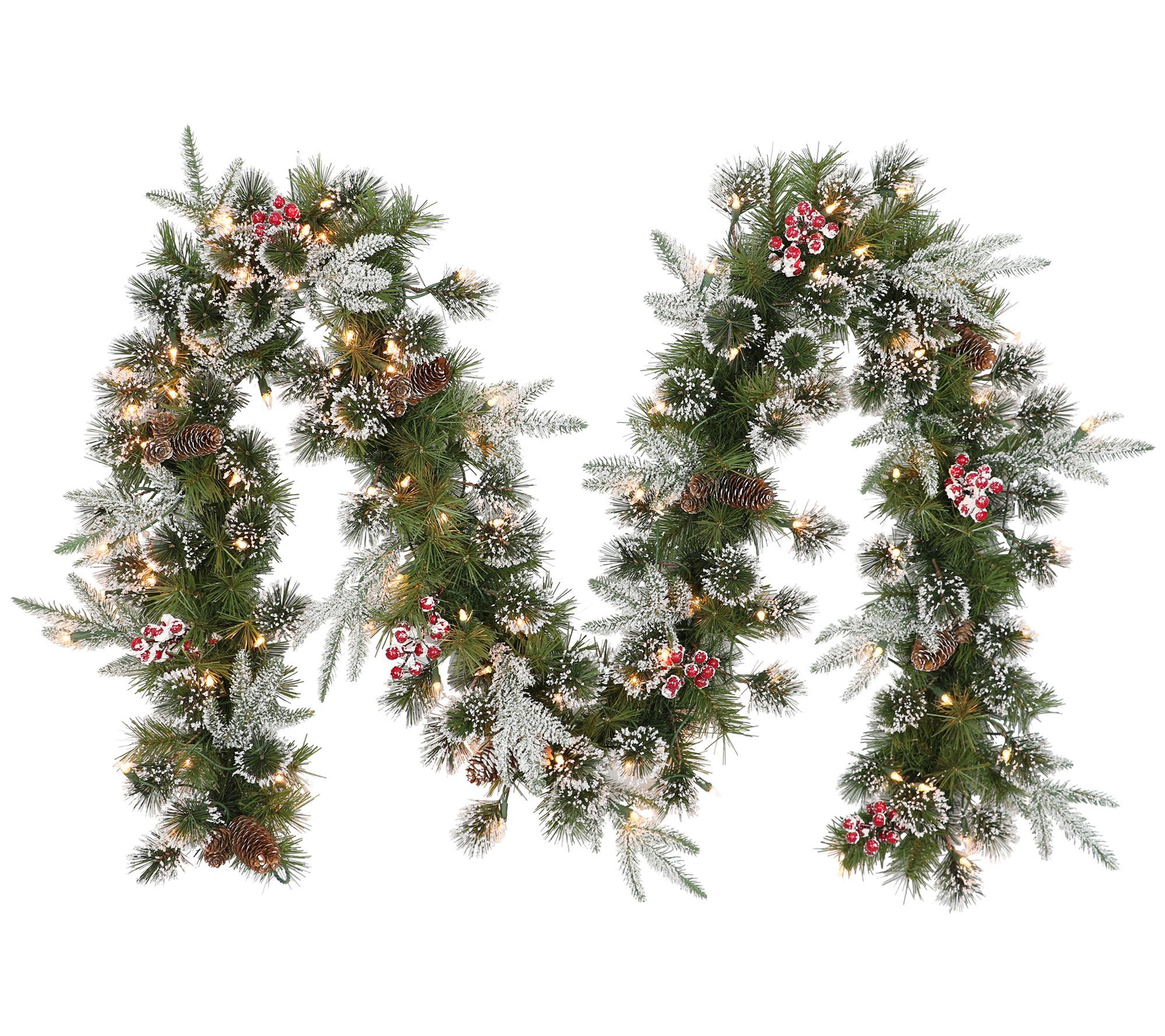 Puleo Pre-Lit 9'x10" Decorated Christmas Garland w/100 Lights