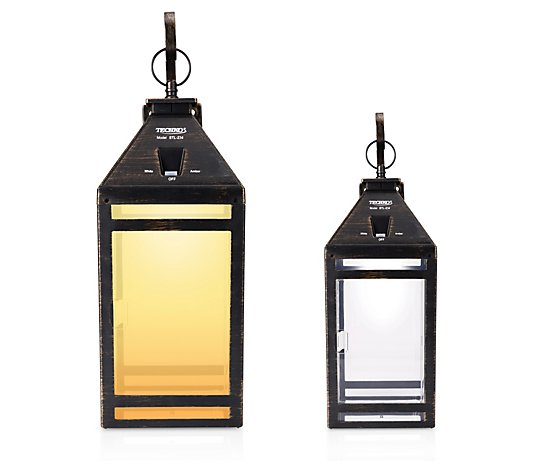 Solar Wall/Portable Lantern - Amber/White Light- Clear Panel