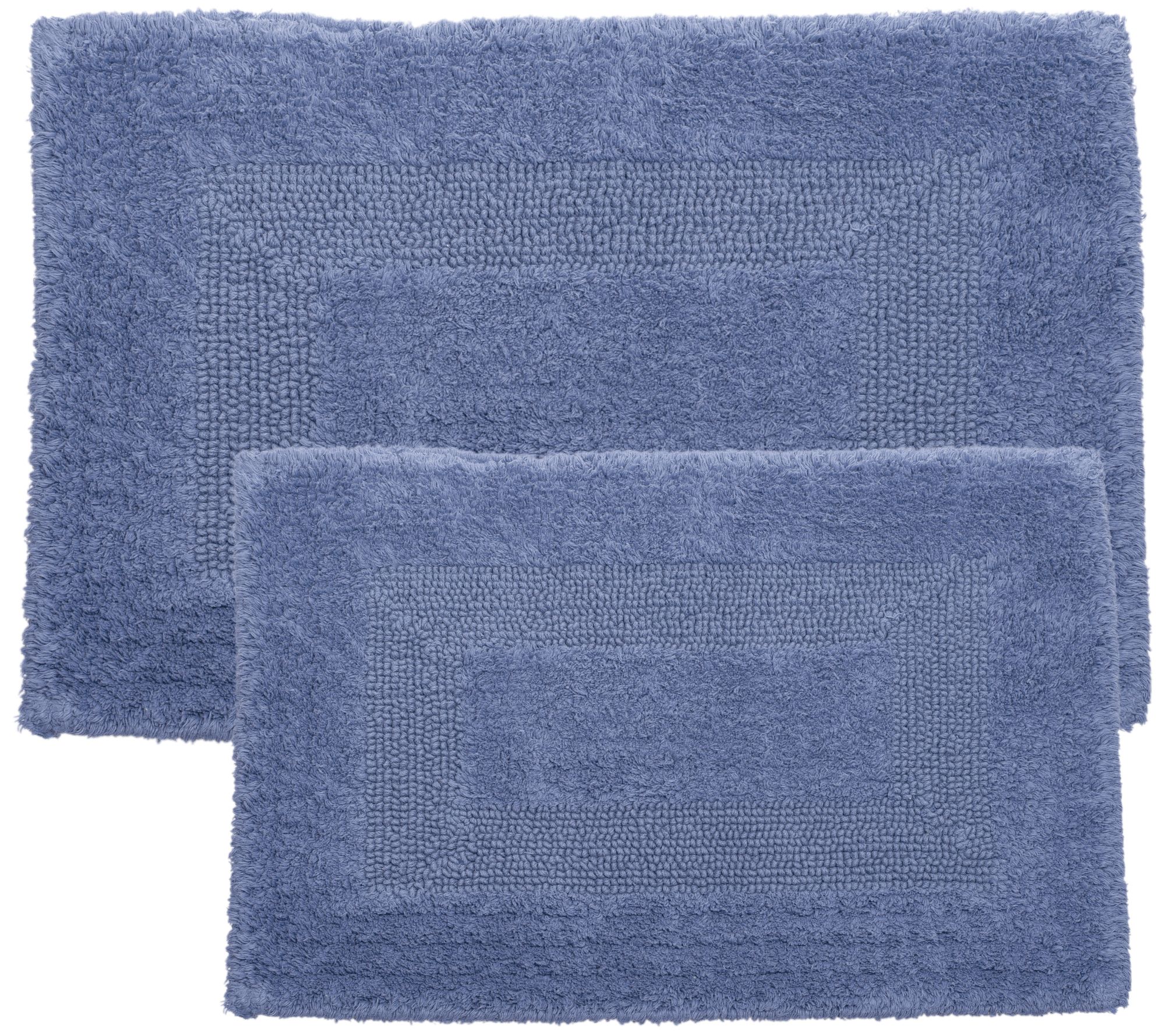 Lavish Home Cotton Reversible Long Bath Rug - Blue