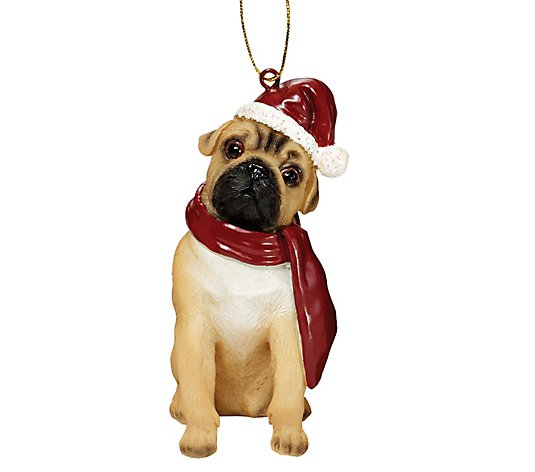 Design Toscano Holiday Pug Dog Ornament