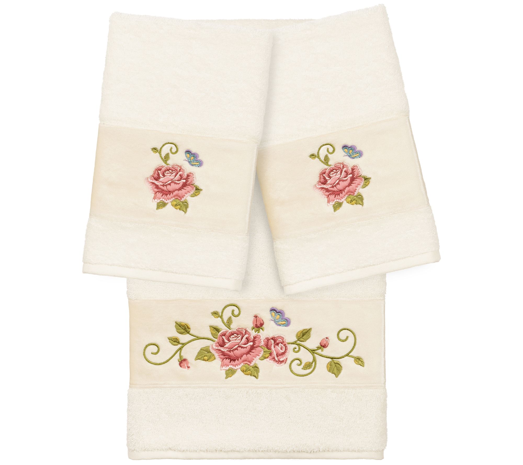 Linum Home Textiles Rebecca 3pc Embellished Towel Set