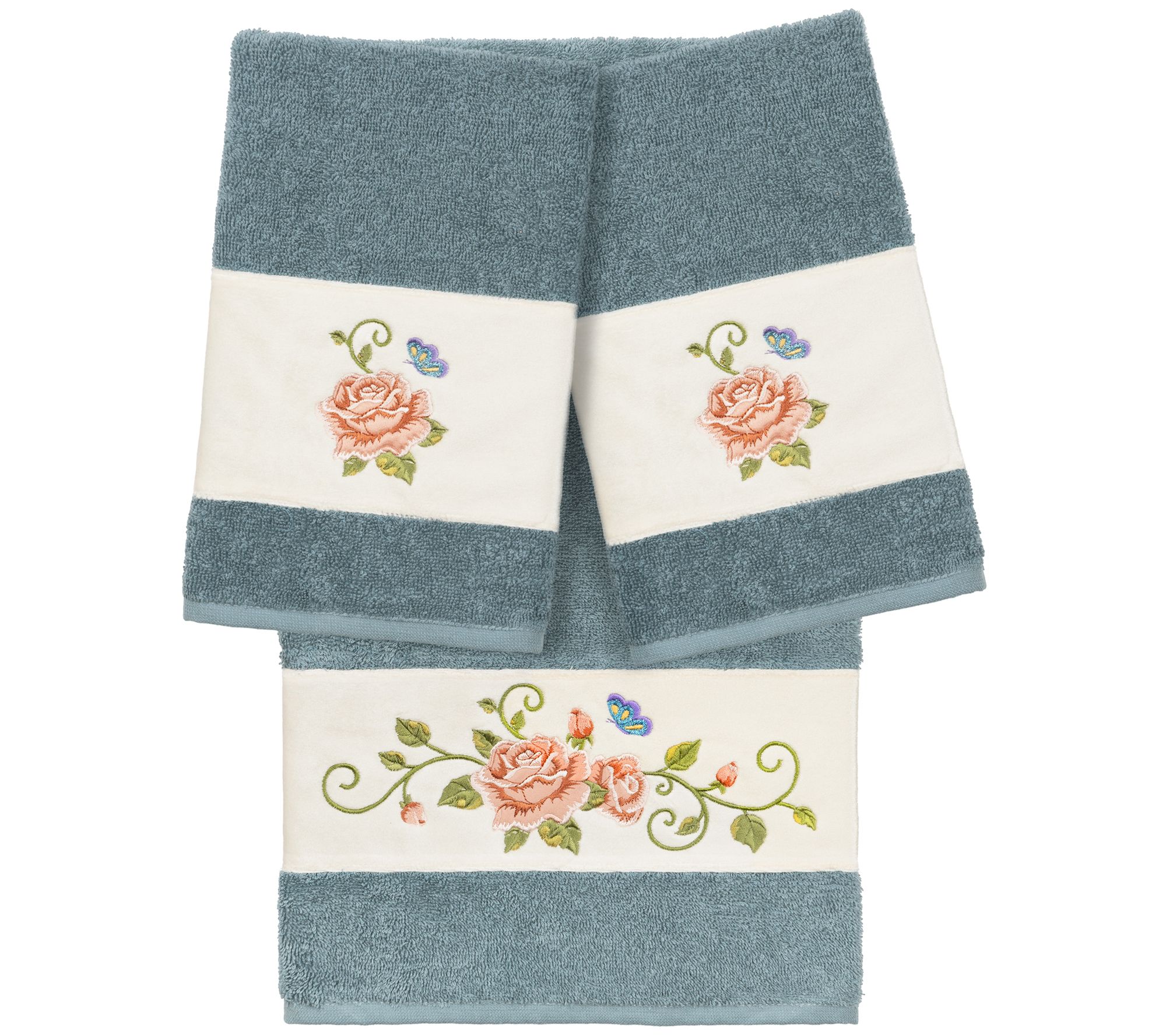 Linum Home Textiles Rebecca 3pc Embellished Towel Set