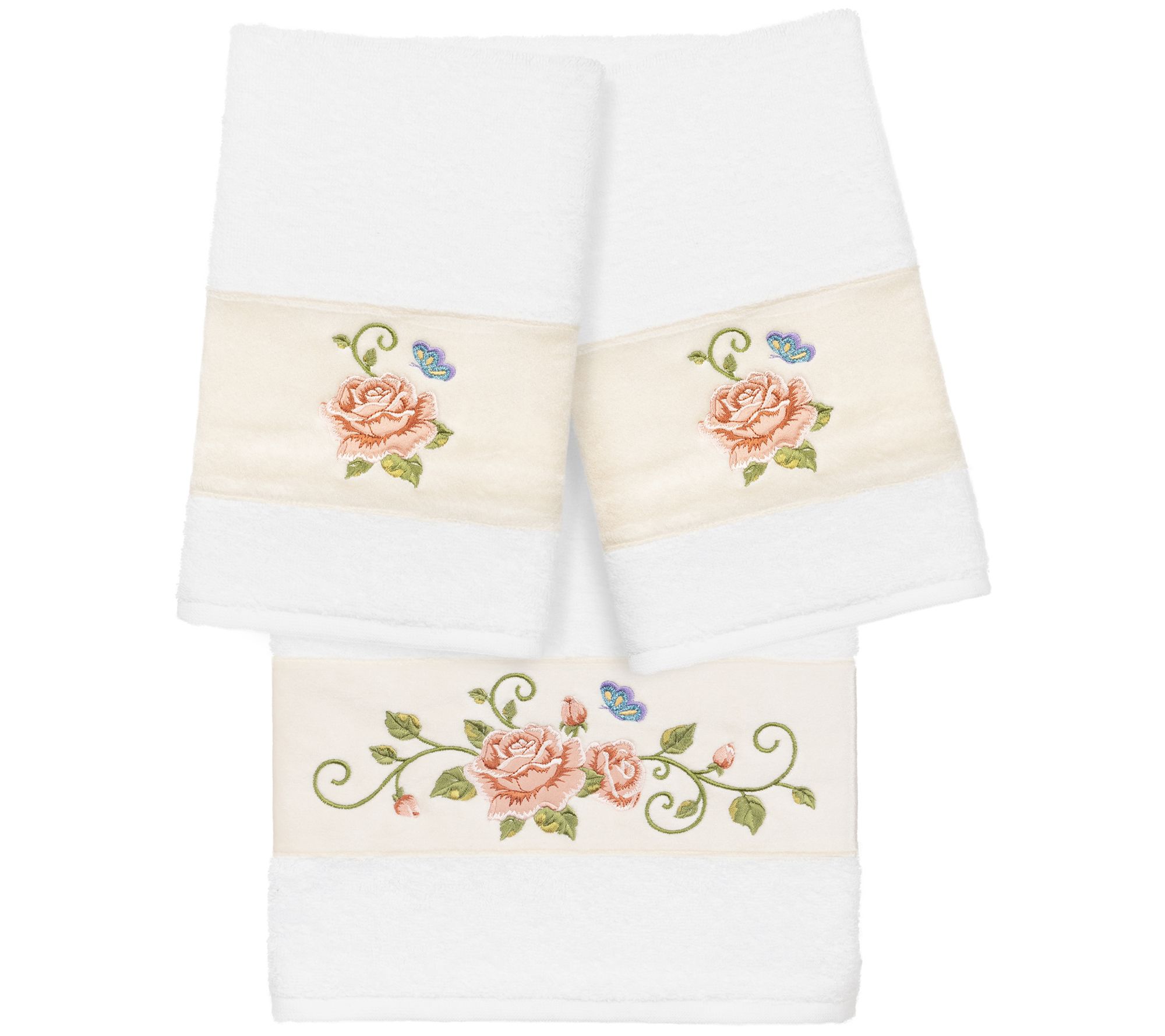 Linum Home Textiles Rebecca 3pc Embellished Towel Set