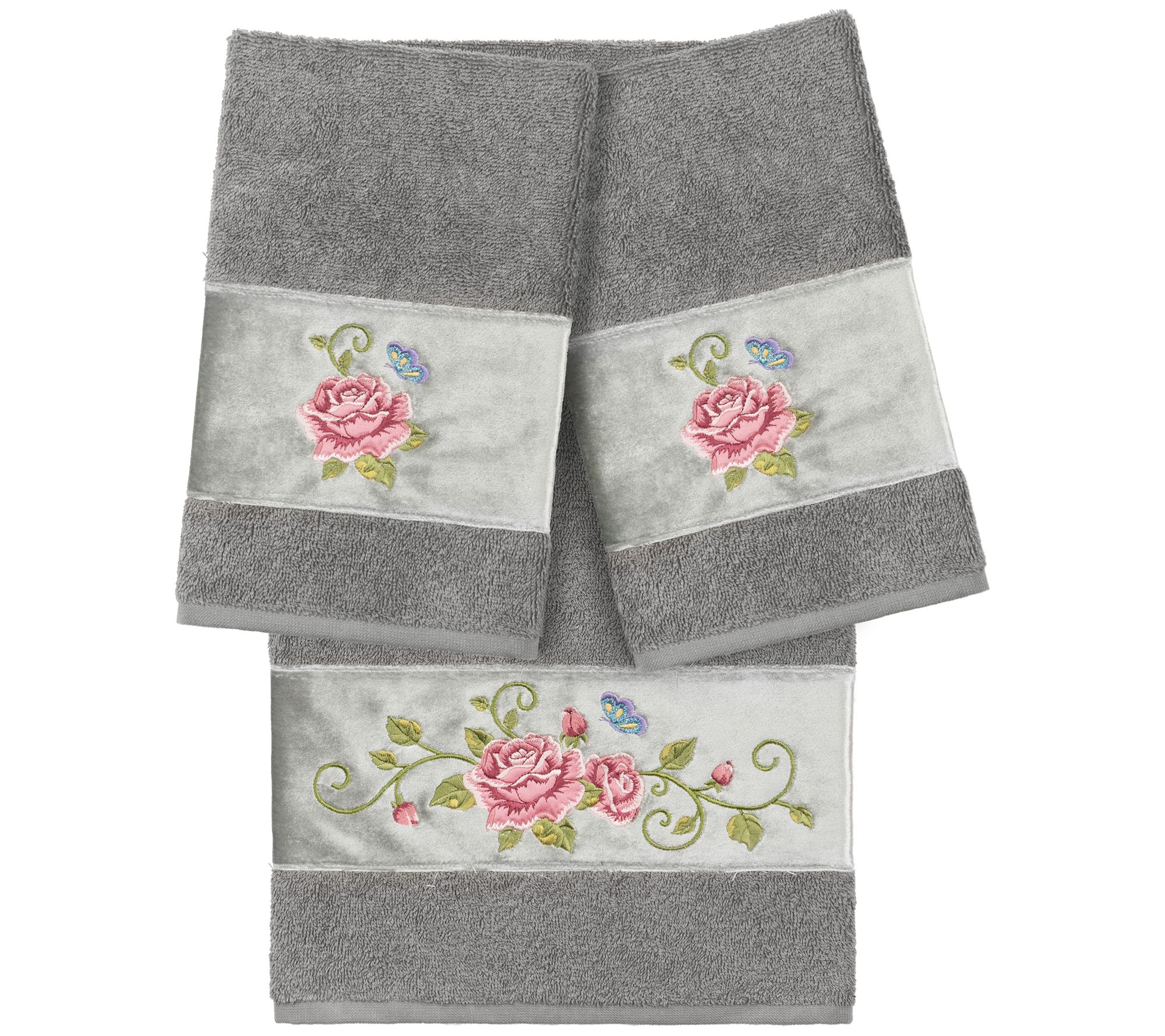 Linum Home Textiles Rebecca 3pc Embellished Towel Set