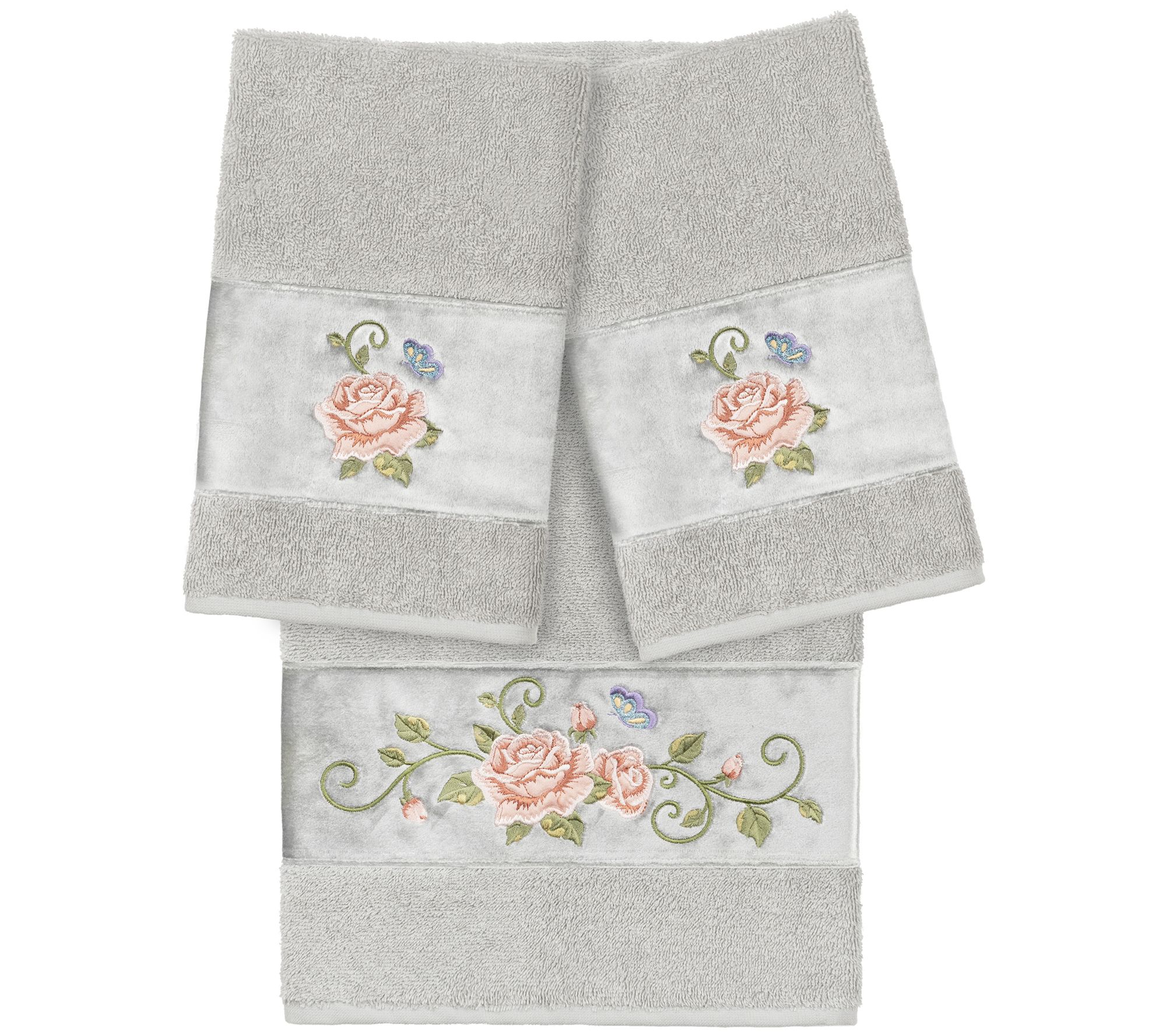 Linum Home Textiles Rebecca 3pc Embellished Towel Set