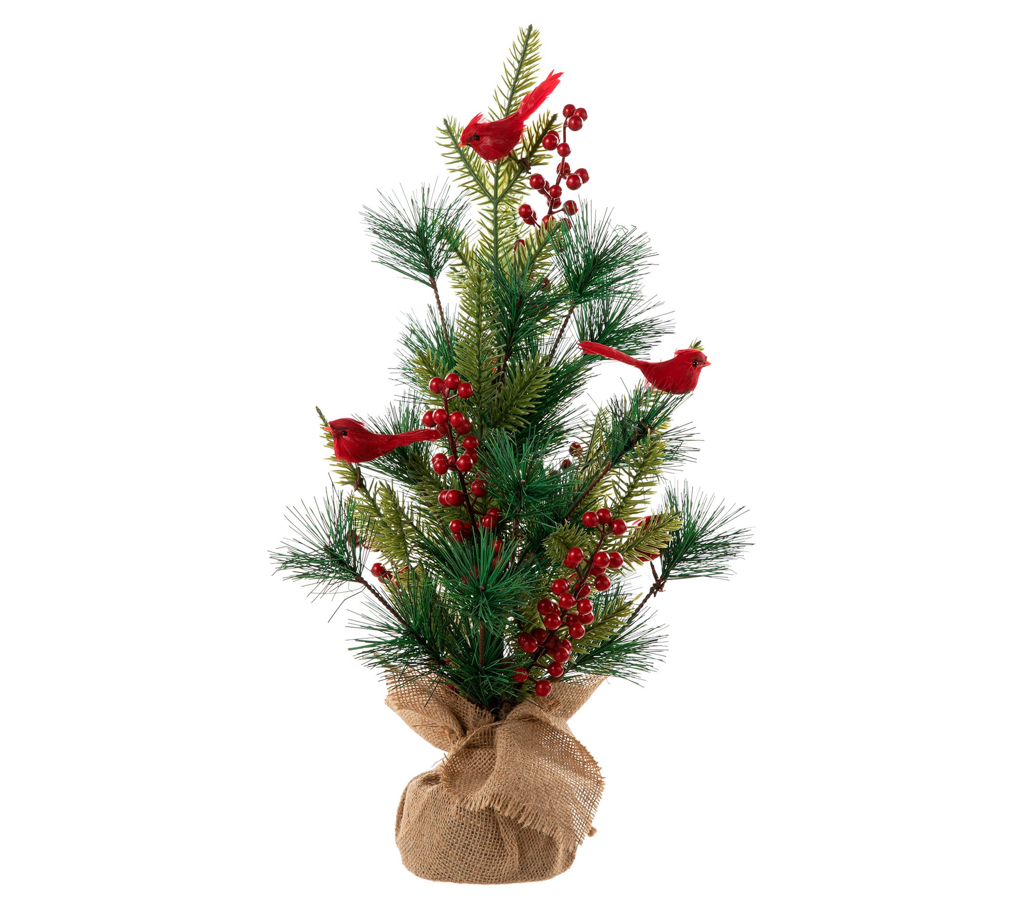 Glitzhome 20"H Christmas Cardi nal Table Tree Decor