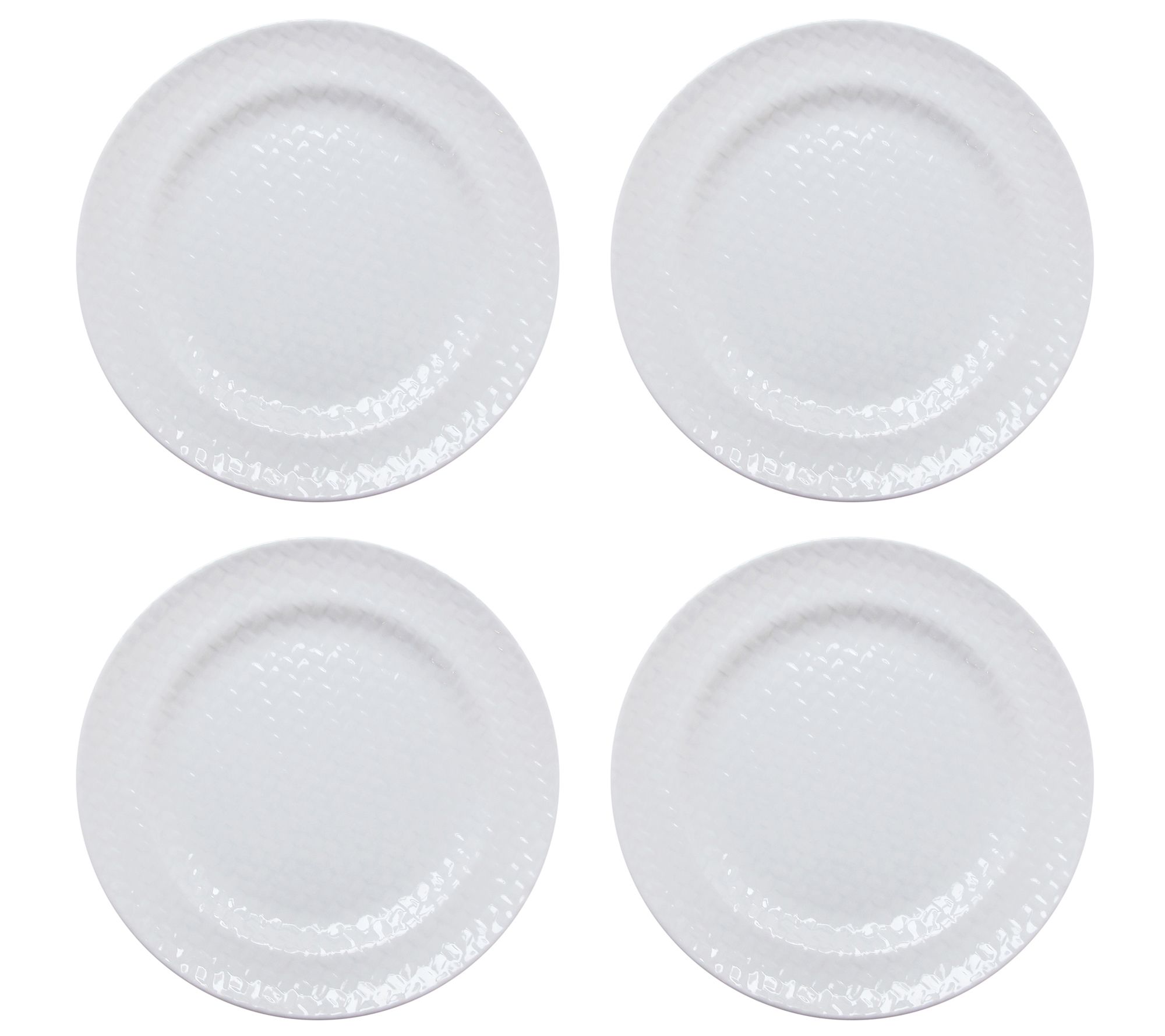 Trina Turk Basket Weave Set of 4 Melamine Dinner Plates - QVC.com