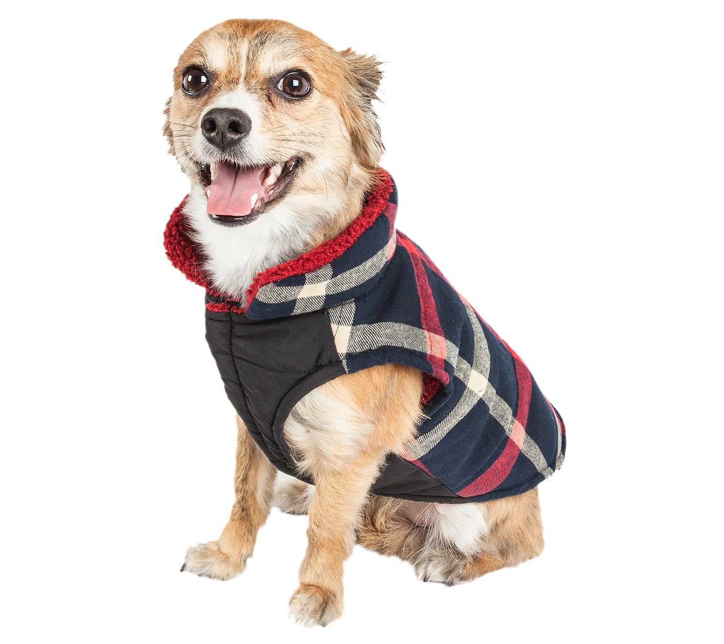 Pet Life 'Allegiance' Plaided Insulated Dog Coat Jacket - QVC.com