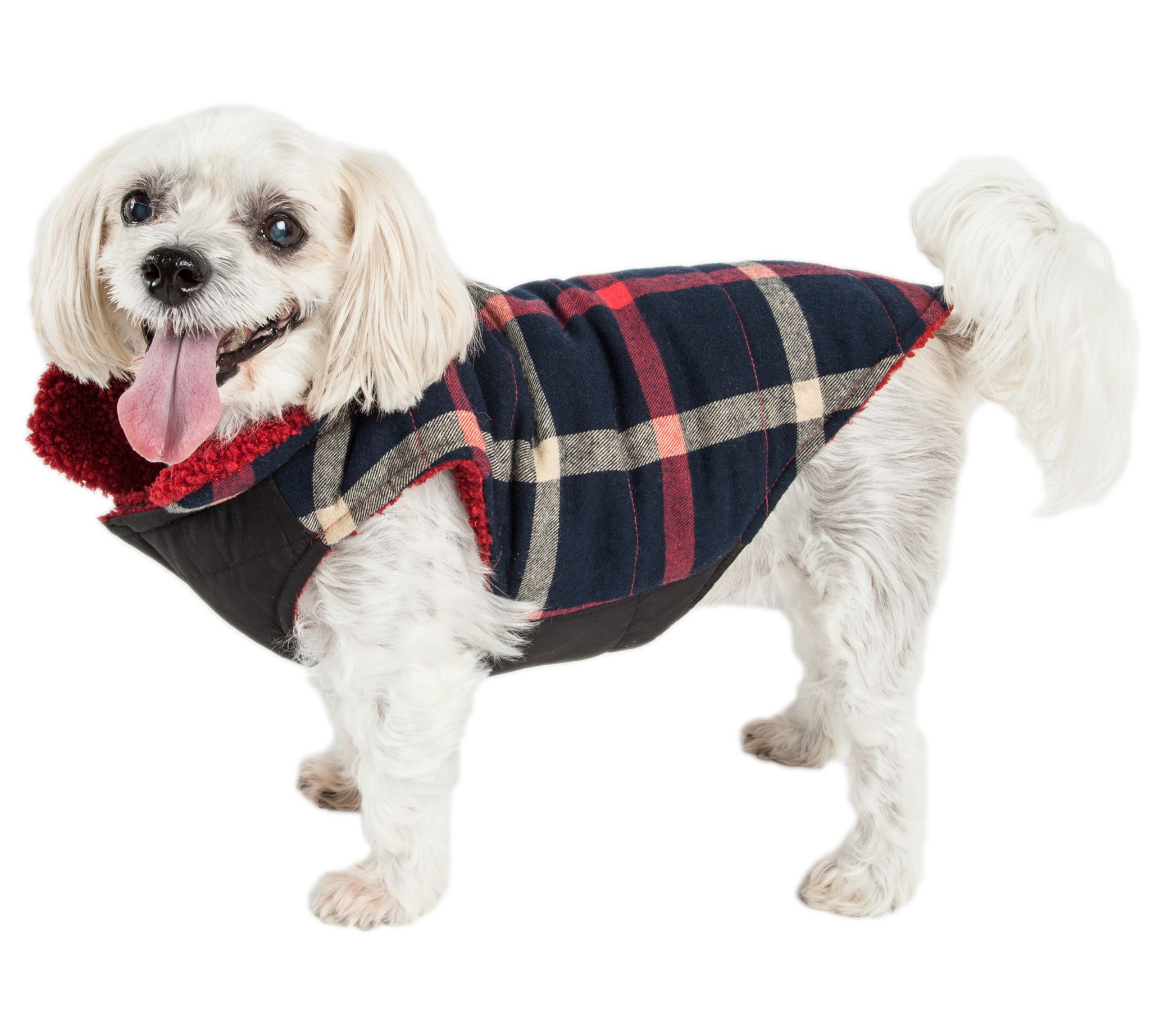 Pet Life 'Allegiance' Plaided Insulated Dog Coat Jacket - QVC.com