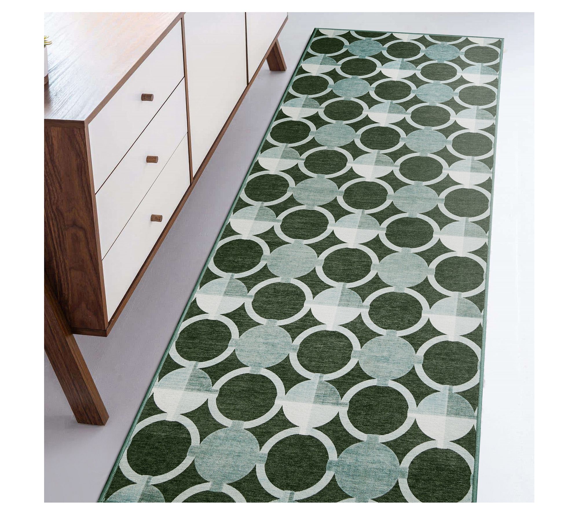 My Magic Carpet Washable Rug Dula Dark Sage Gre en 2.5' x 7'