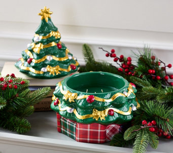 HomeWorx by Slatkin & Co. 38oz Ceramic Holiday Tree Candle