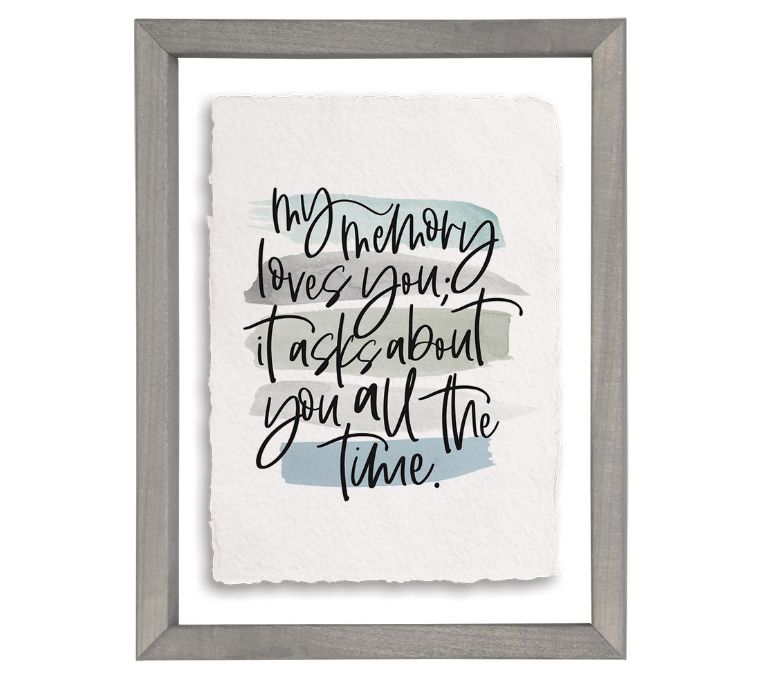 Sincere Surroundings. 14" Memory Loves You. Floating Frame Art