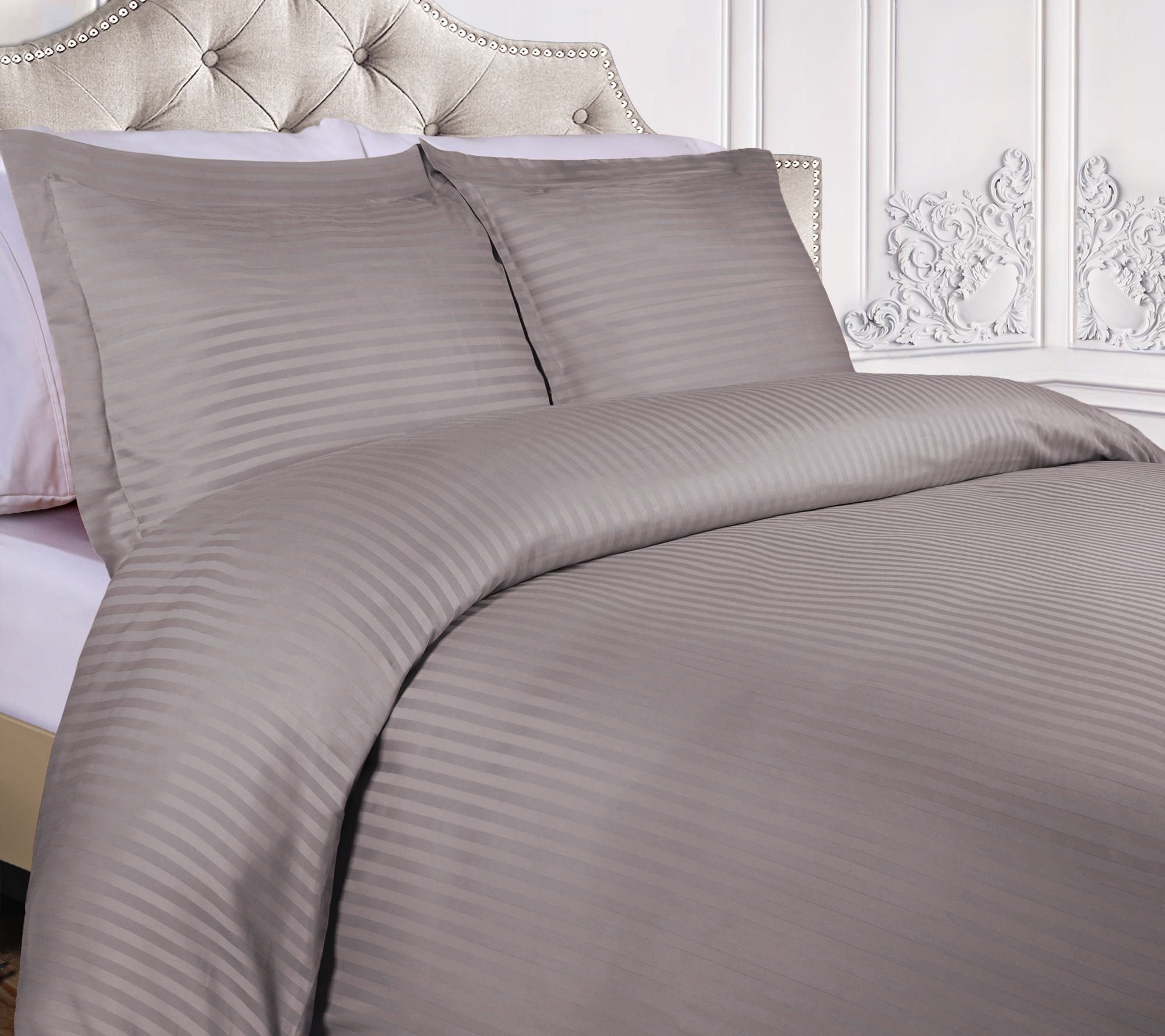 Superior 400TC Egyptian Cotton Stripe Duvet Covers, Full/Quee