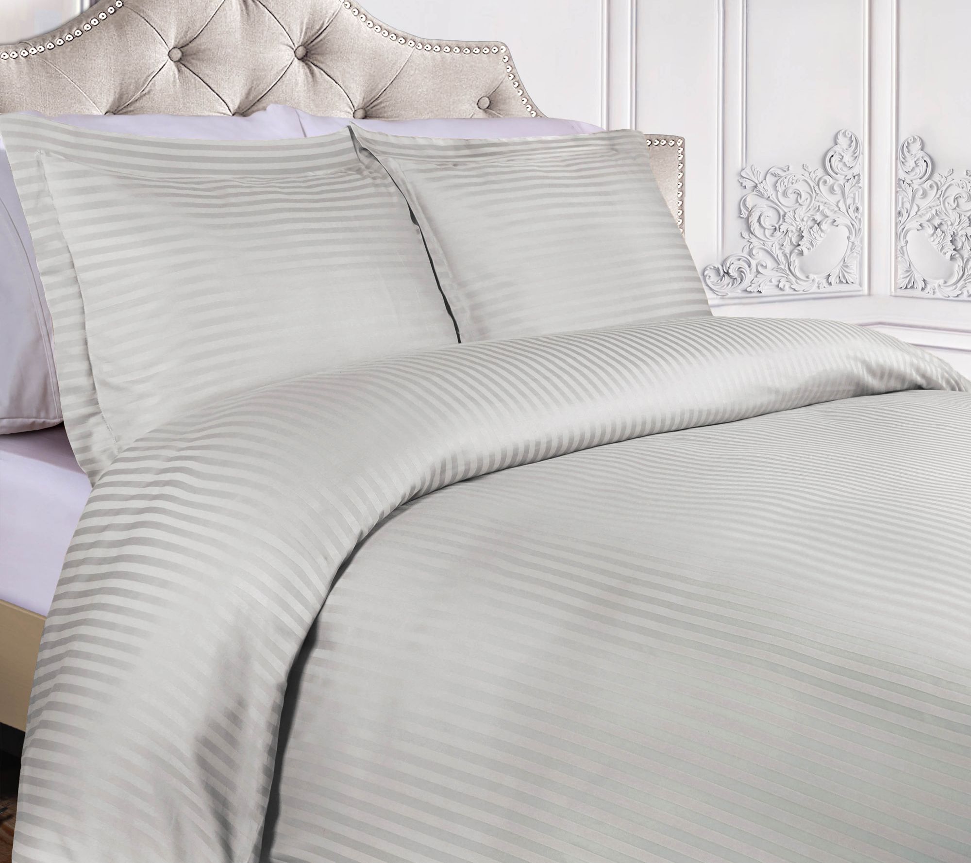 Superior 400TC Egyptian Cotton Stripe Duvet Covers, Full/Quee