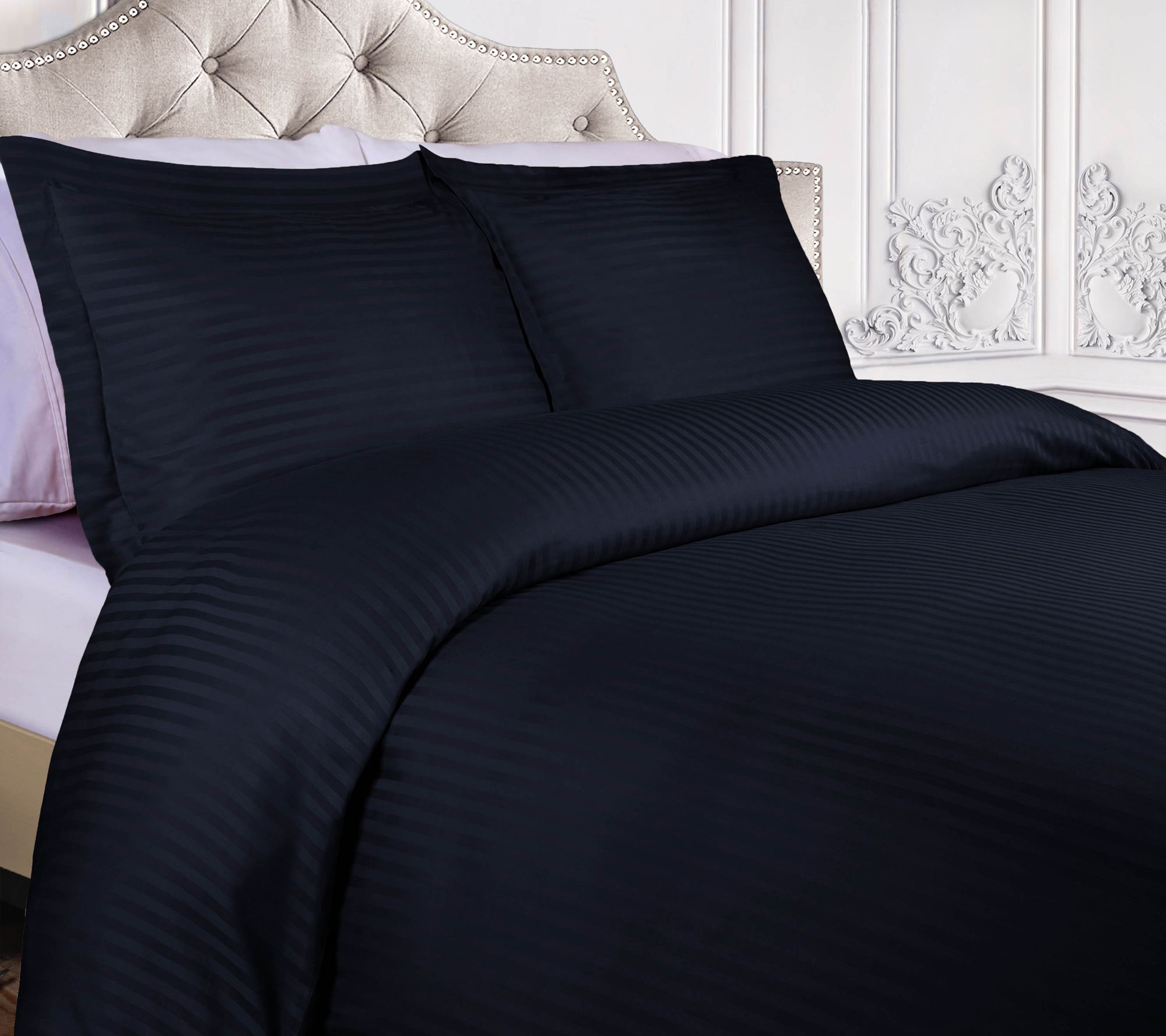 Superior 400TC Egyptian Cotton Stripe Duvet Covers, Full/Quee