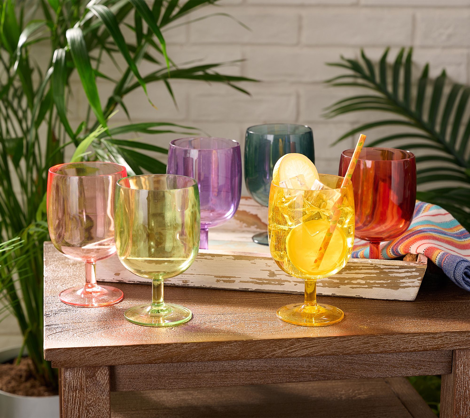 As Is" Set of (6) 12 oz. Plastic Wine Glasses by Bobby Berk - QVC.com