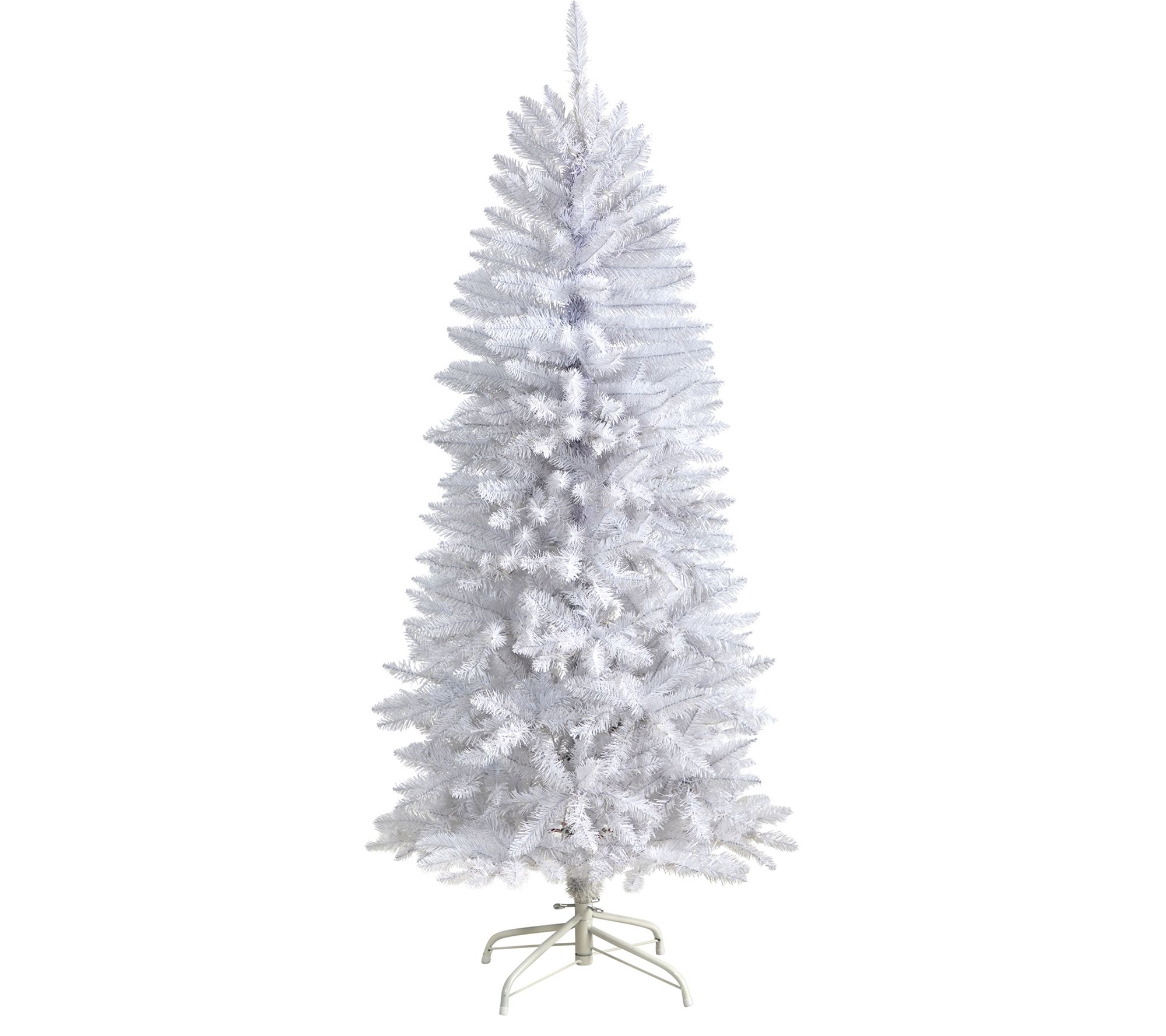 Nearly Natural 5' Slim White Artificial Christmas Tree - QVC.com