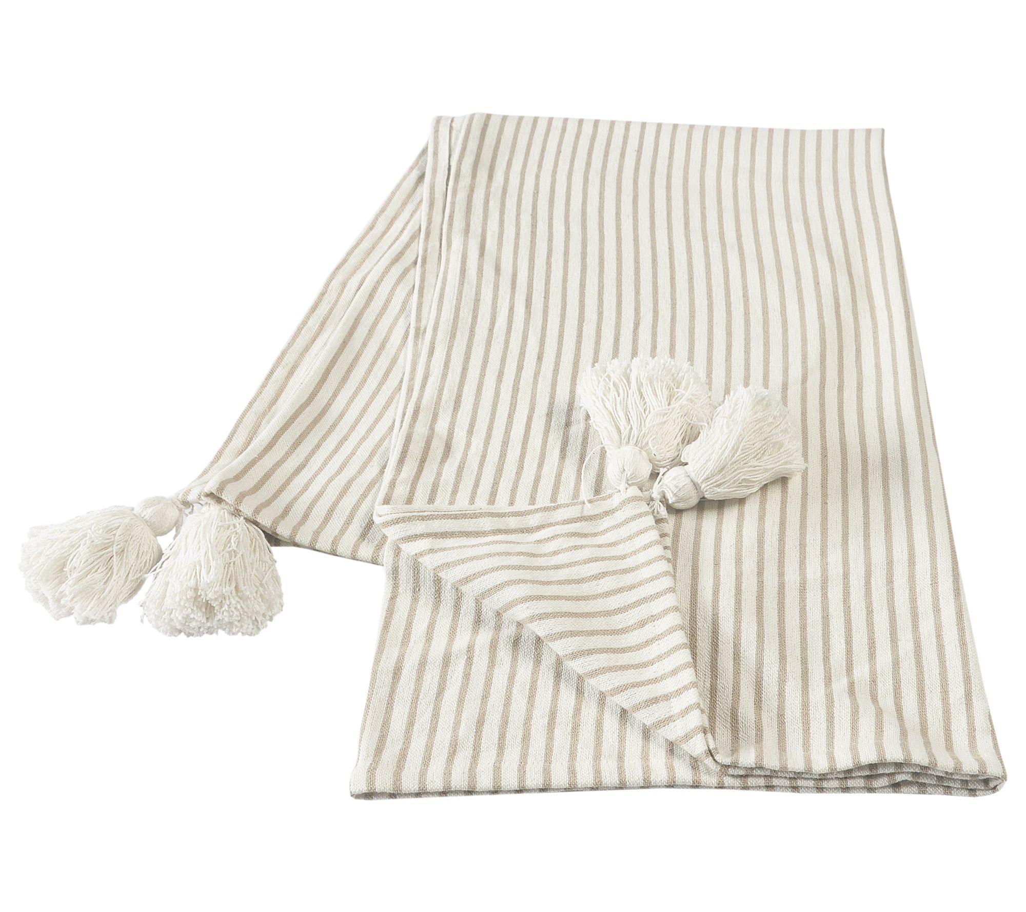 Ox Bay Striped Transitional Cotton Throw Blanke t