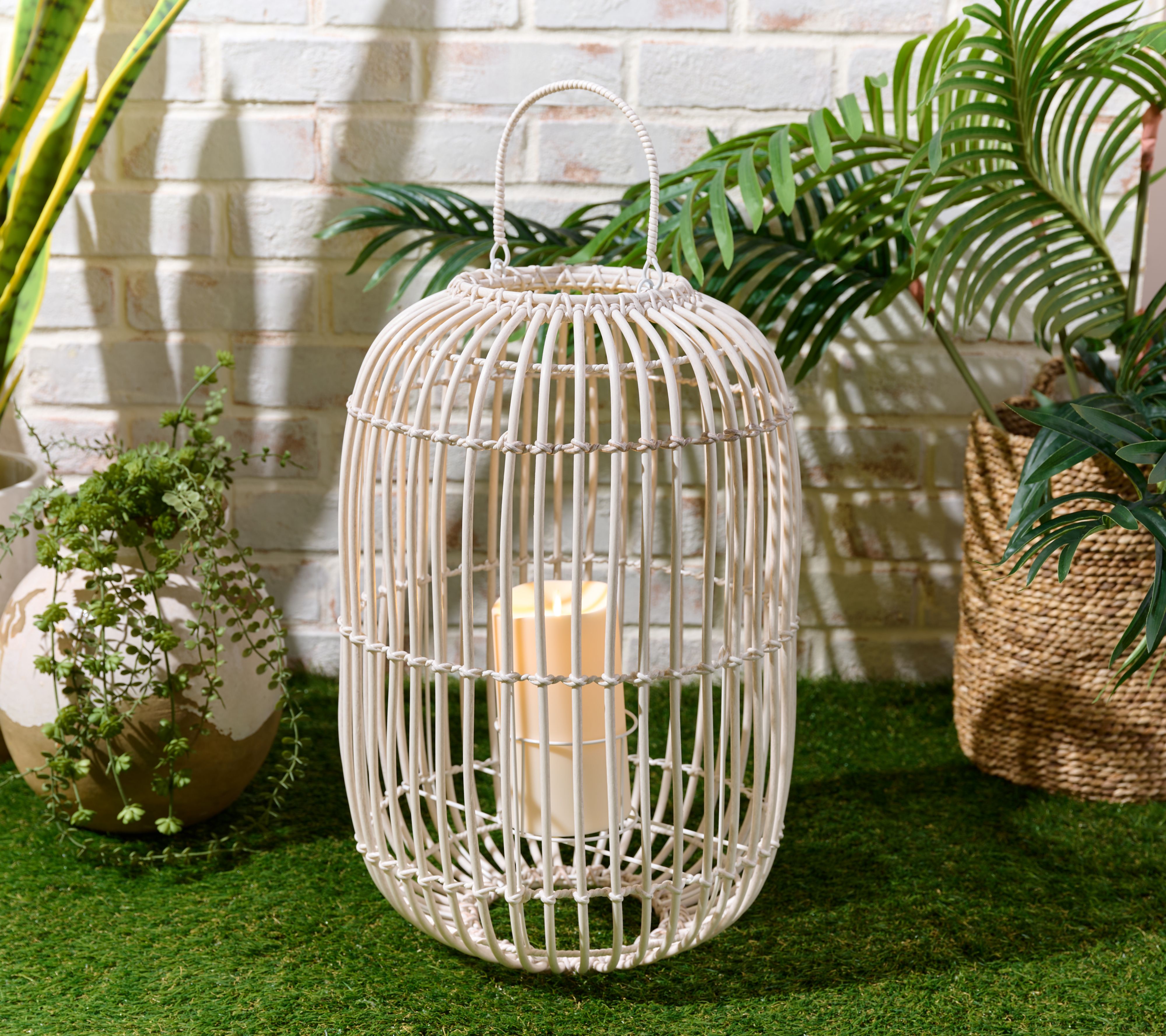 Luminara Indoor/Outdoor 19" Flameless Woven Lantern