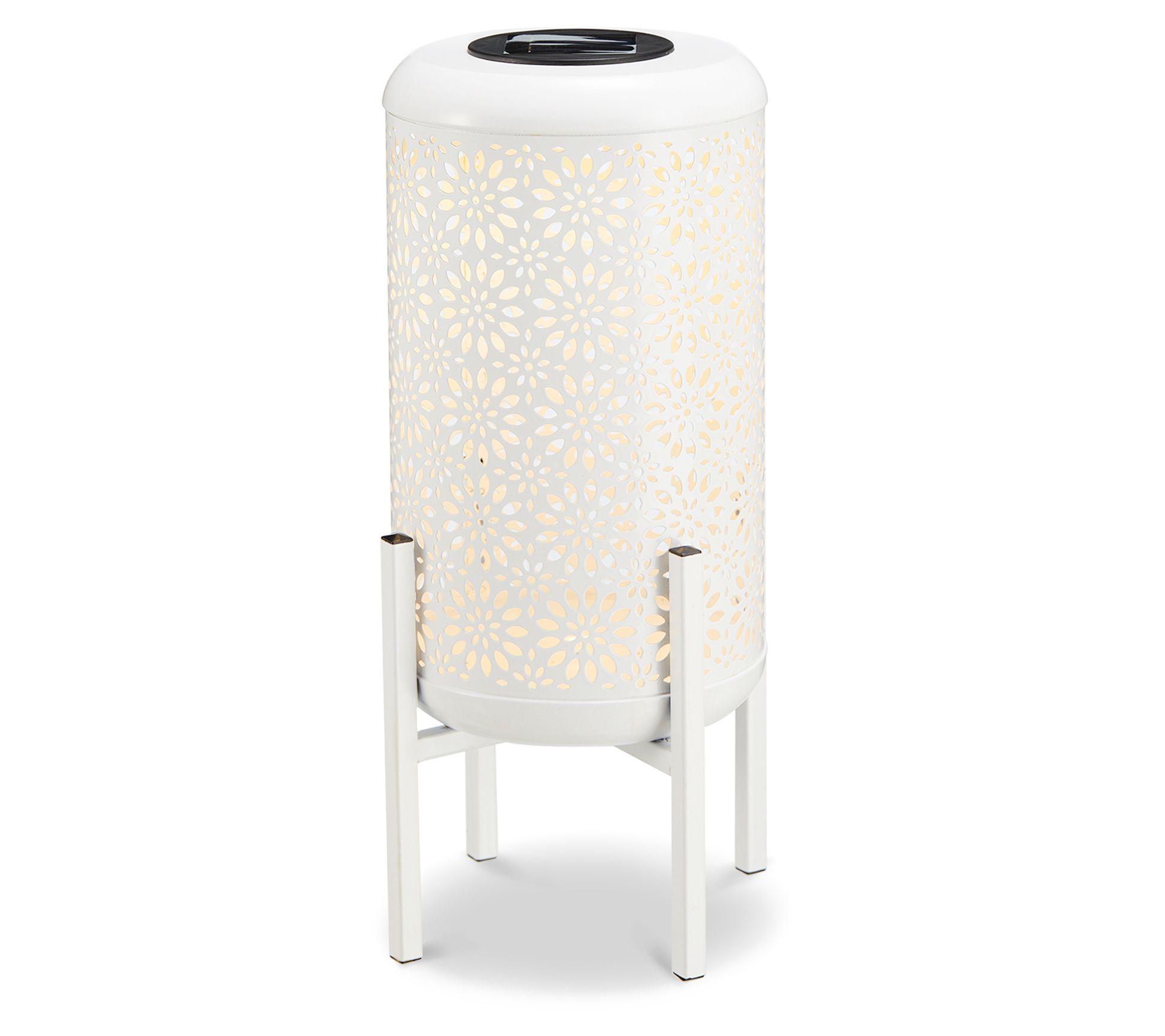 Glitzhome 14.25" Floral Solar Powered LED Outdo or Lantern