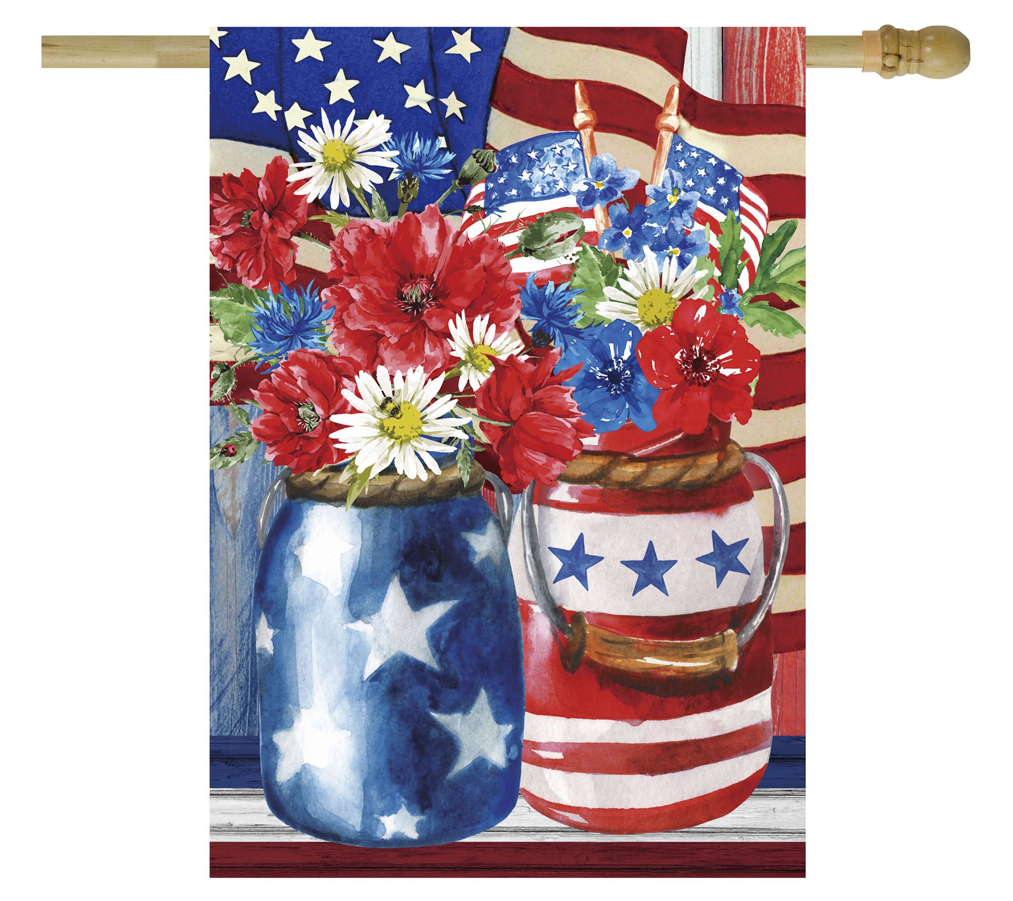 Northlight Floral Bouquet Patriotic Outdoor Flag 28" x 40"