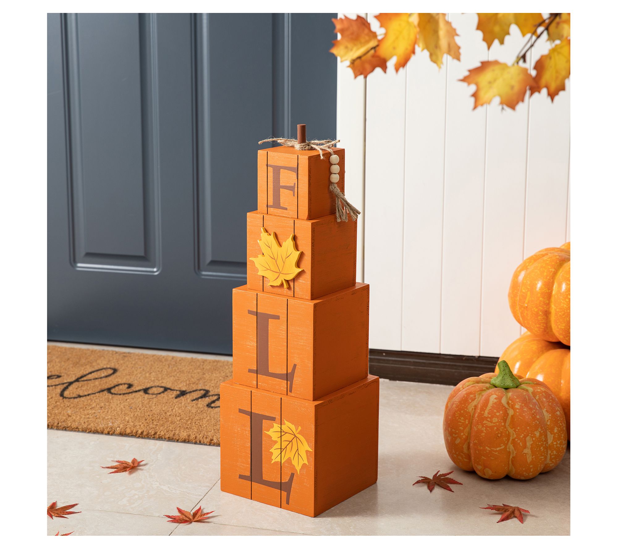 Glitzhome 25.5"H Halloween and Fall Reversibleorch Decor