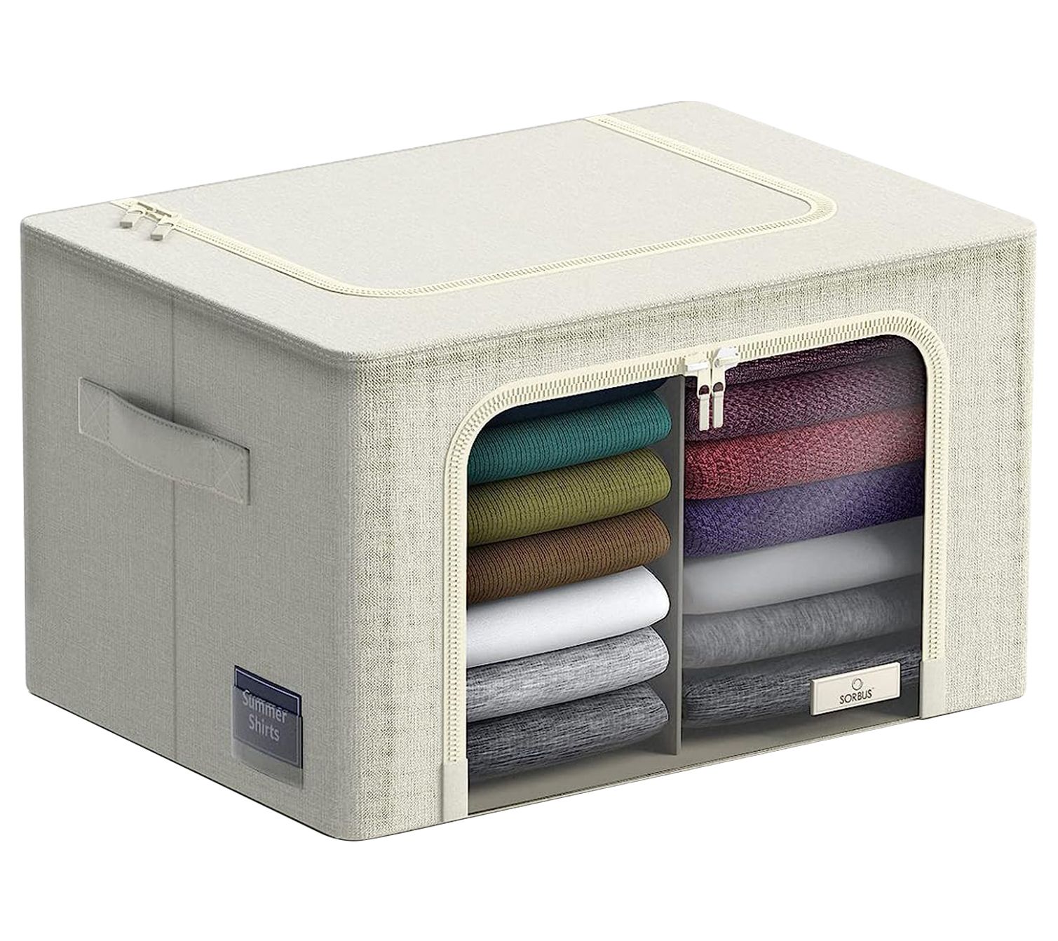 Sorbus Foldable Organizer Bin with Divided Interior - Large