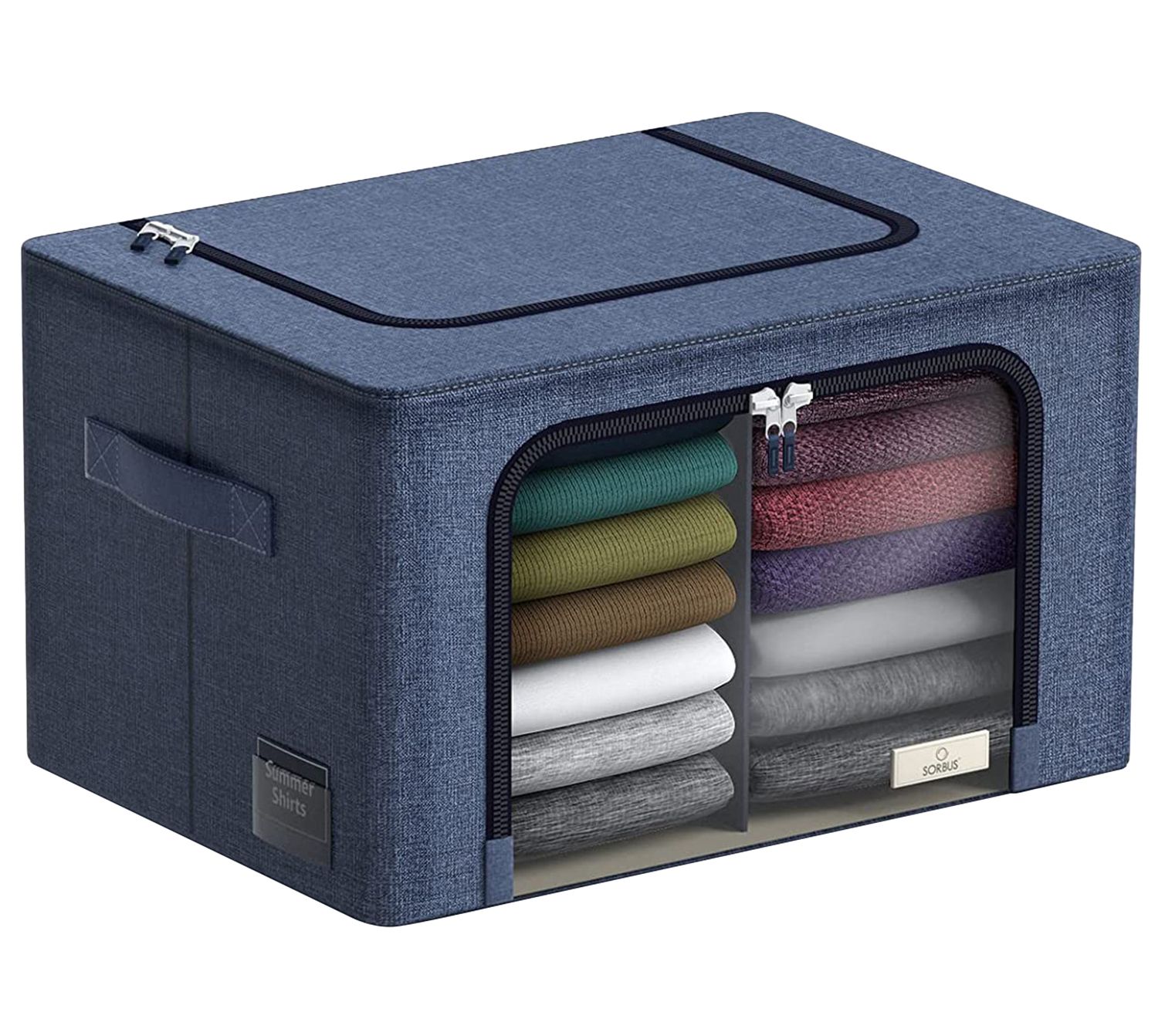 Sorbus Foldable Organizer Bin with Divided Interior - Large