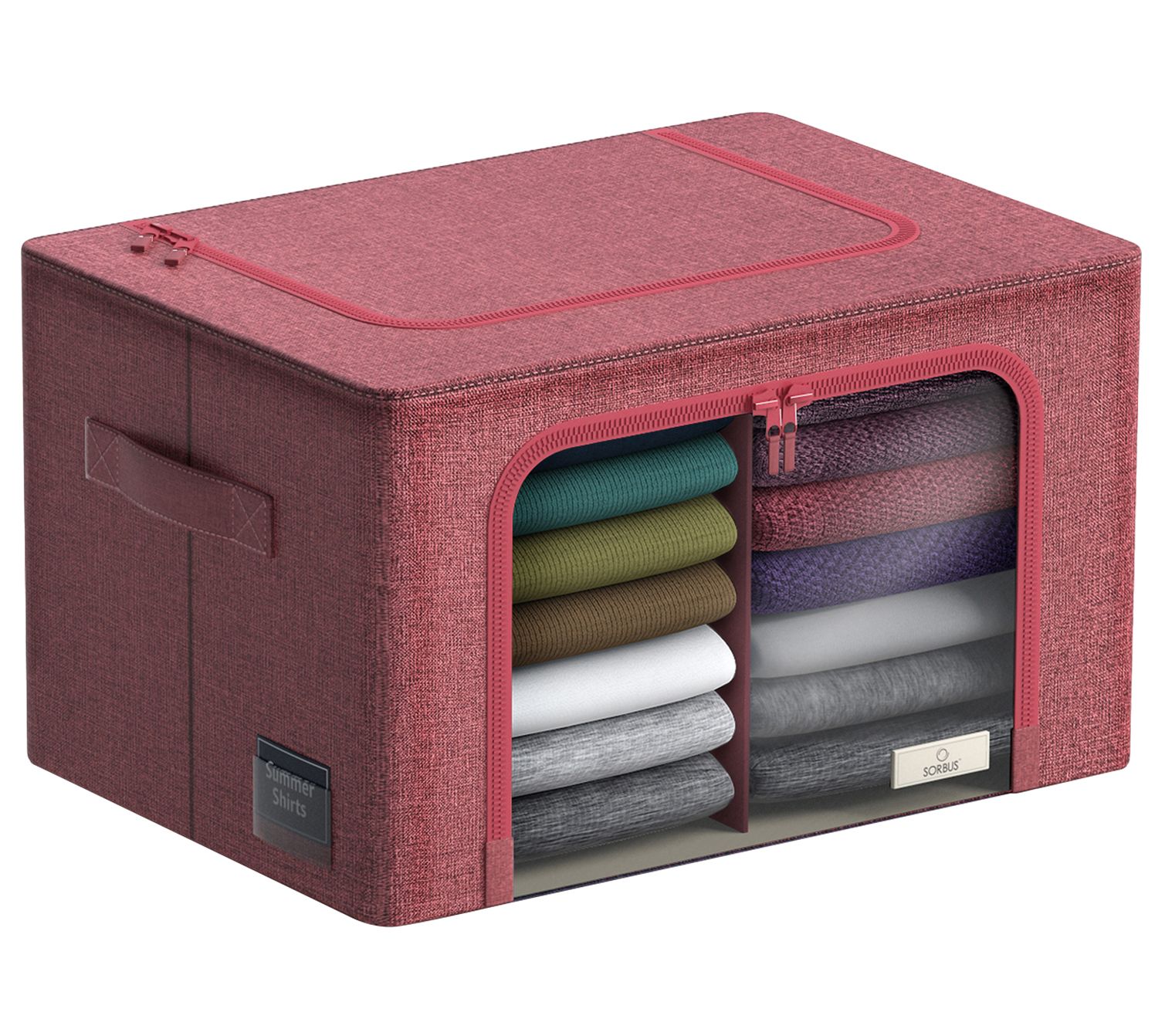 Sorbus Foldable Organizer Bin with Divided Interior - Large