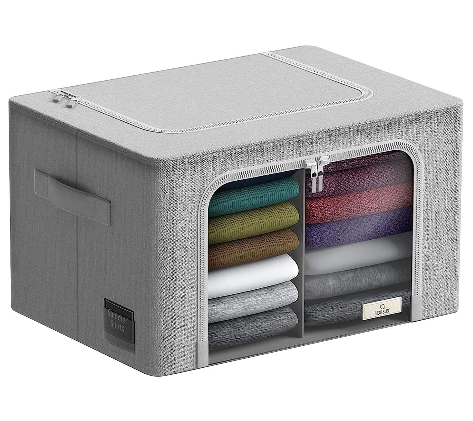 Sorbus Foldable Organizer Bin with Divided Interior - Large