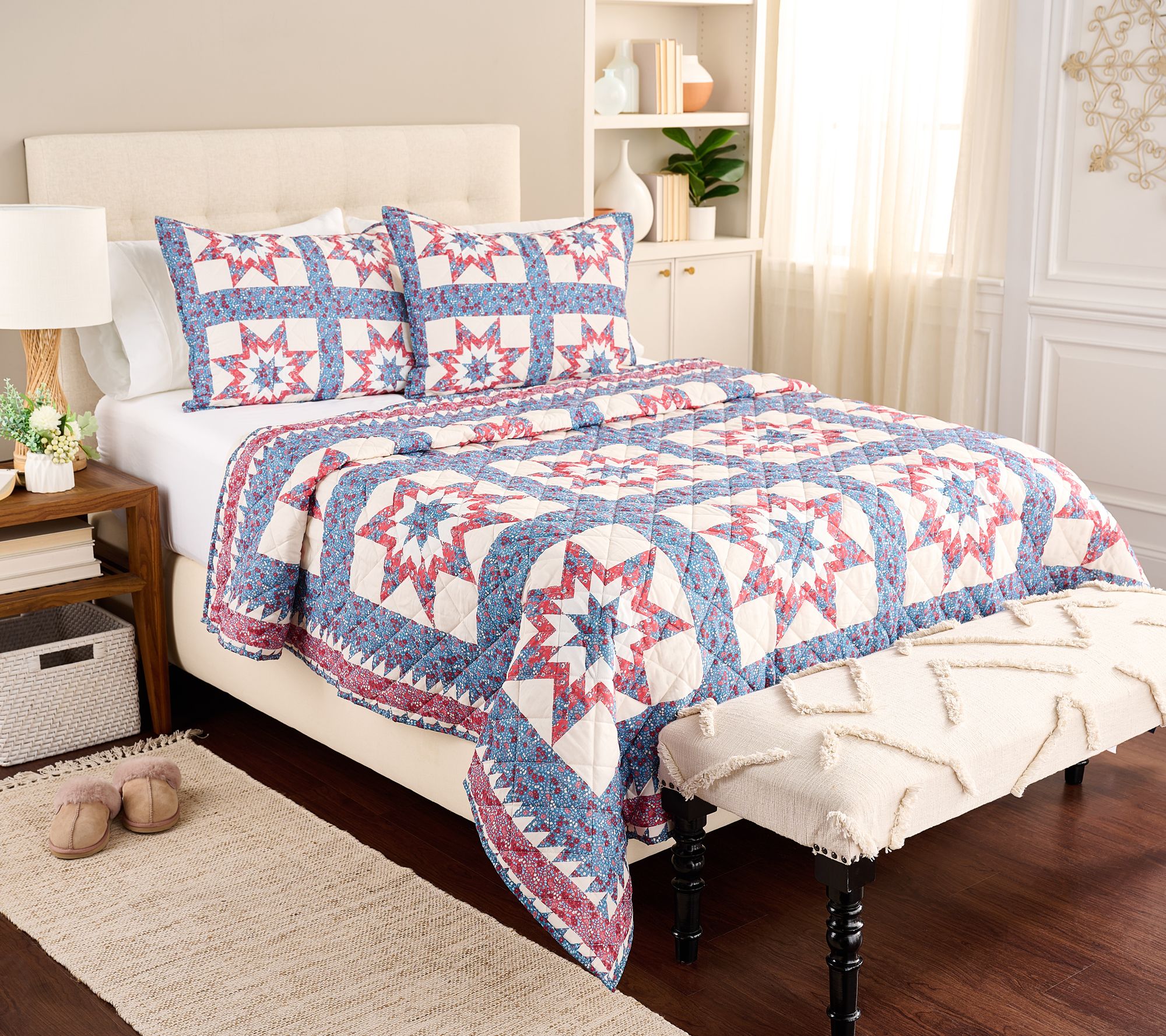 "As Is" Home Reflections Heritage Quilt and Sham Set - Queen