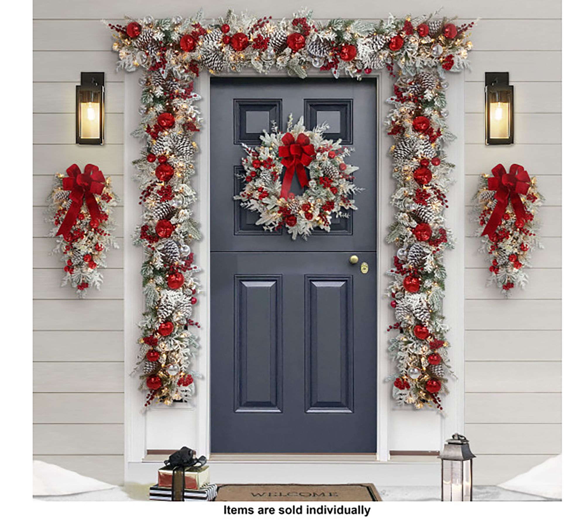 Puleo International 6' x 10" Pre-Lit Flocked Garland