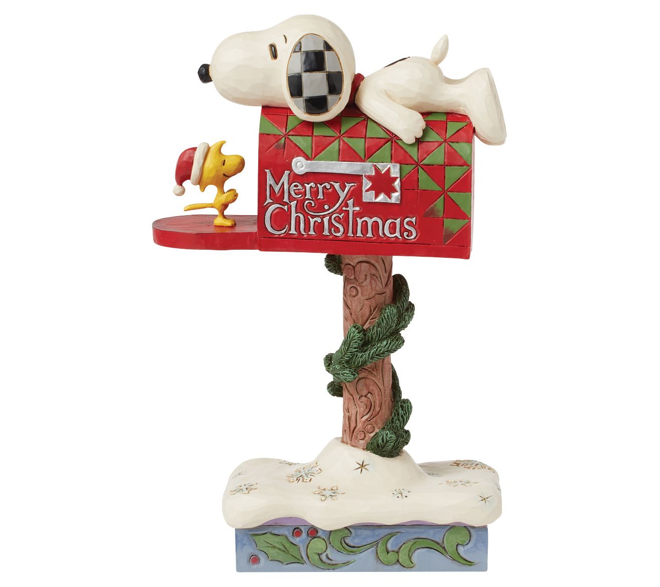 Peanuts by Jim Shore Snoopy & Woodstock MailboxFigurine 7in H