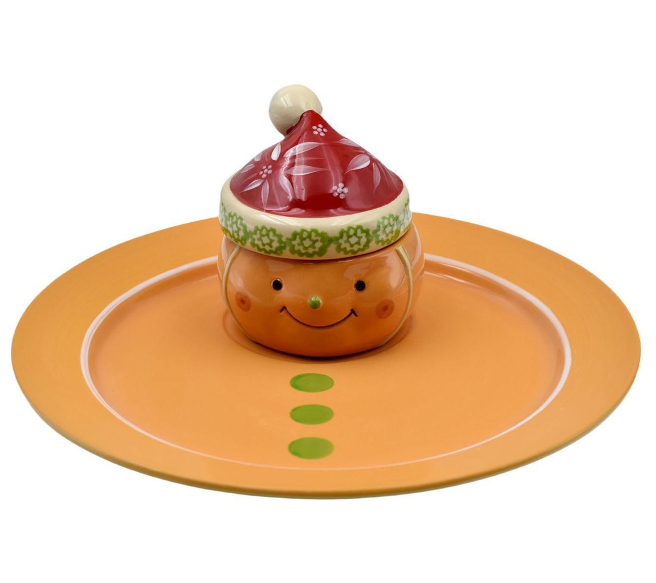"As Is" Temp- tations Special Ed. Seasonal 12" Platter w/ Lidded Ramekin