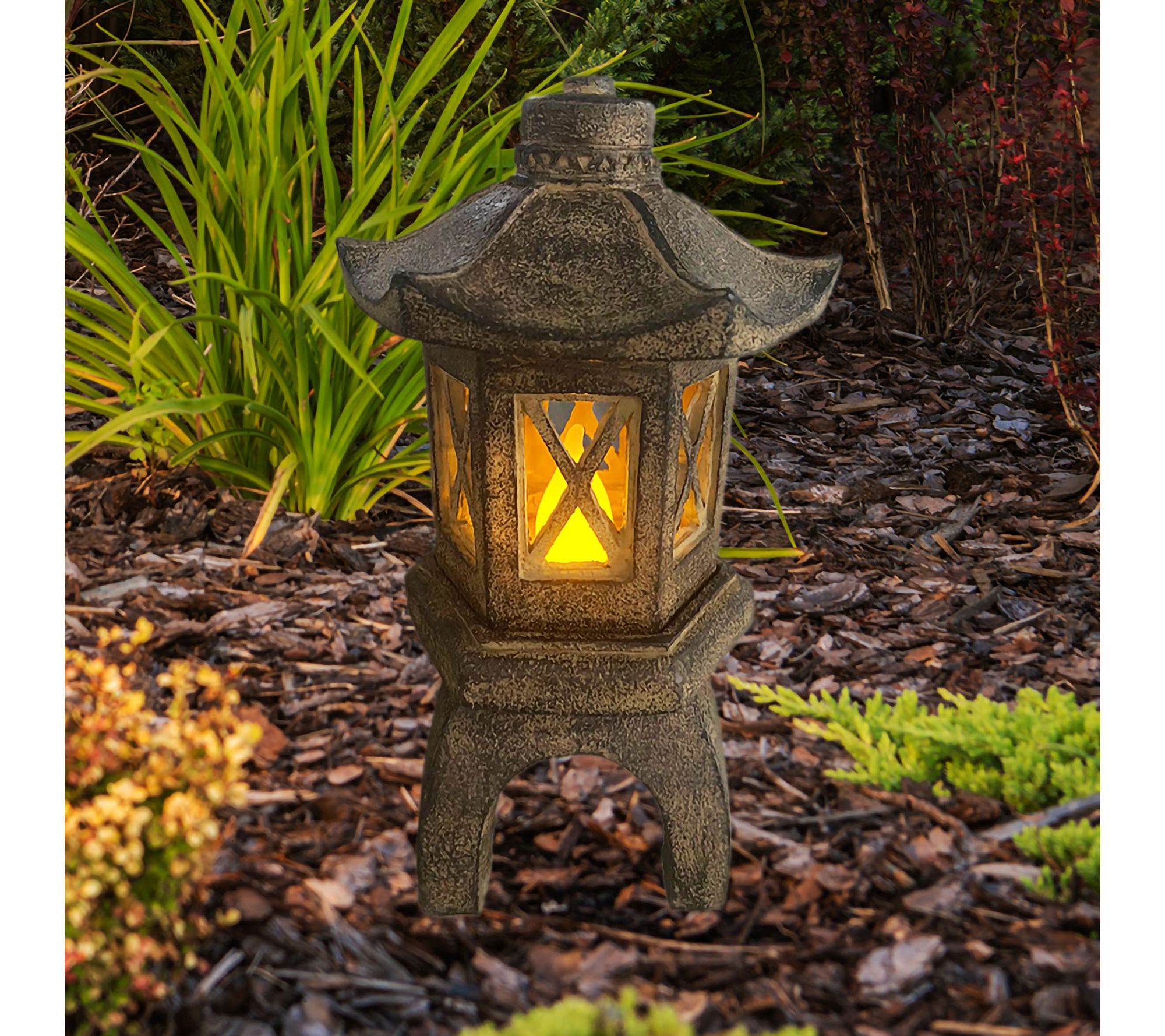 Santa's Workshop 9.5" Solar Resin Temple