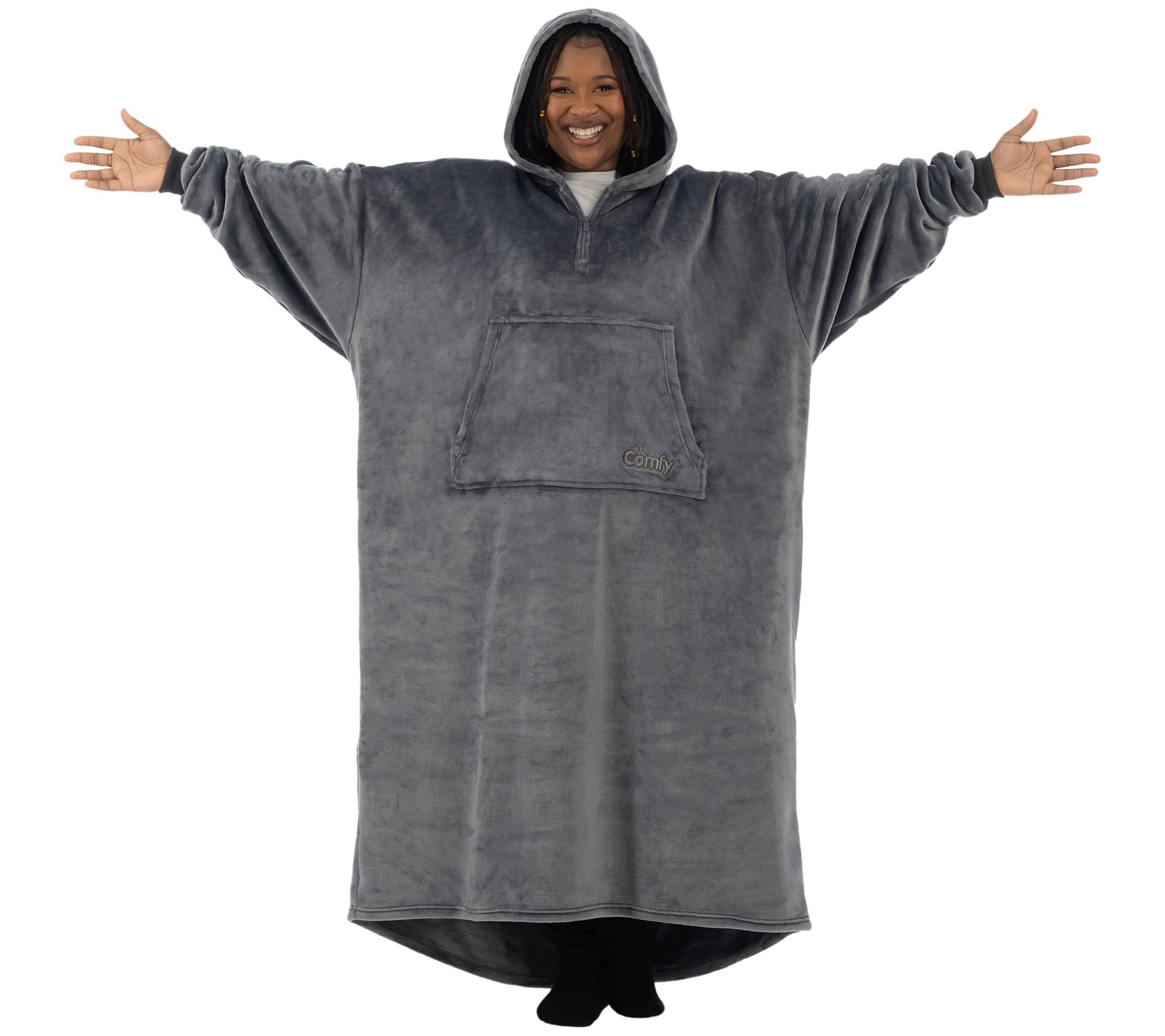 "As Is" The Comfy Dream Long Quarter Zip Wearable Blanket
