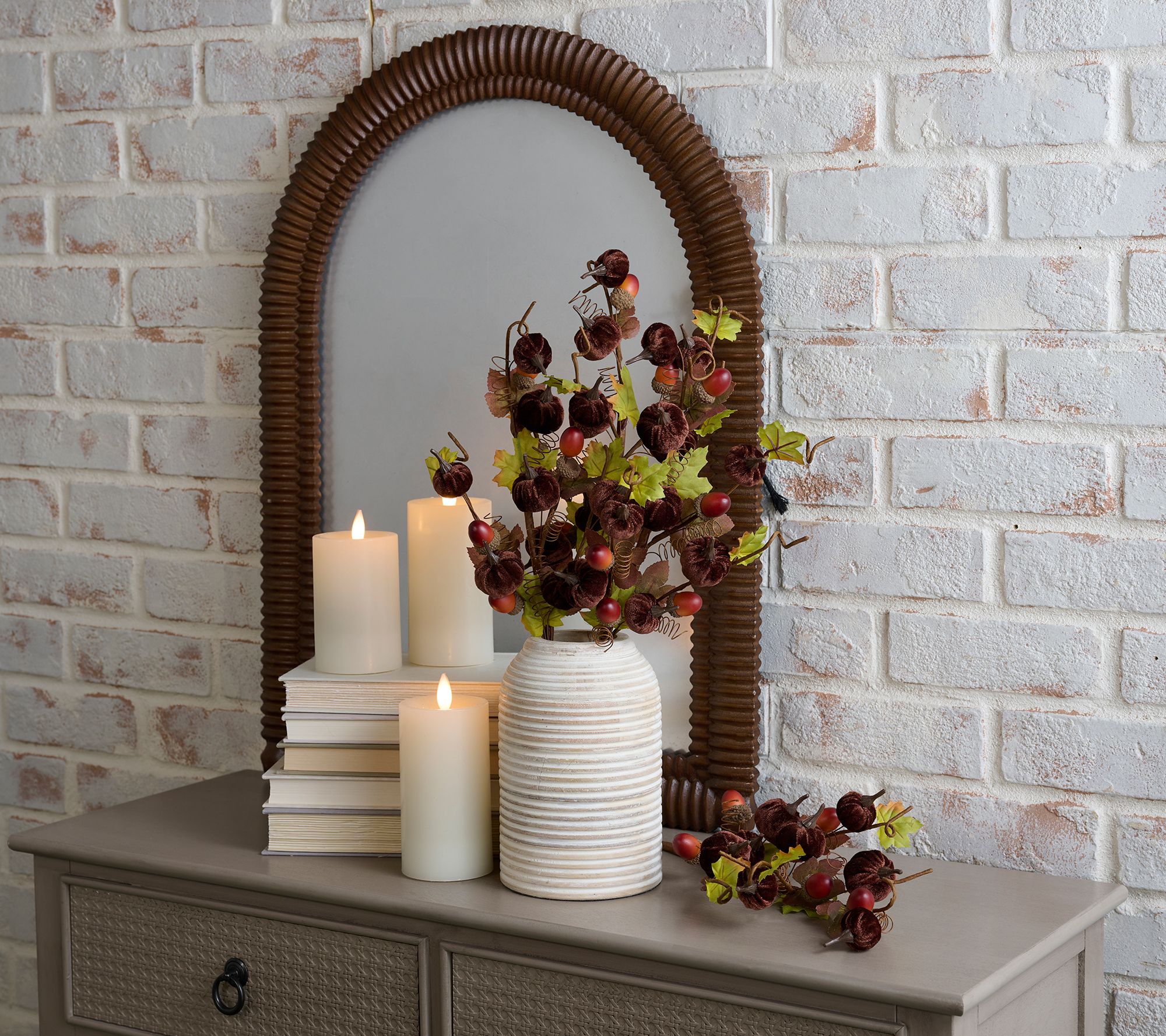 Set of 4 Velvet Pumpkin and Acorn Picks by Valerie