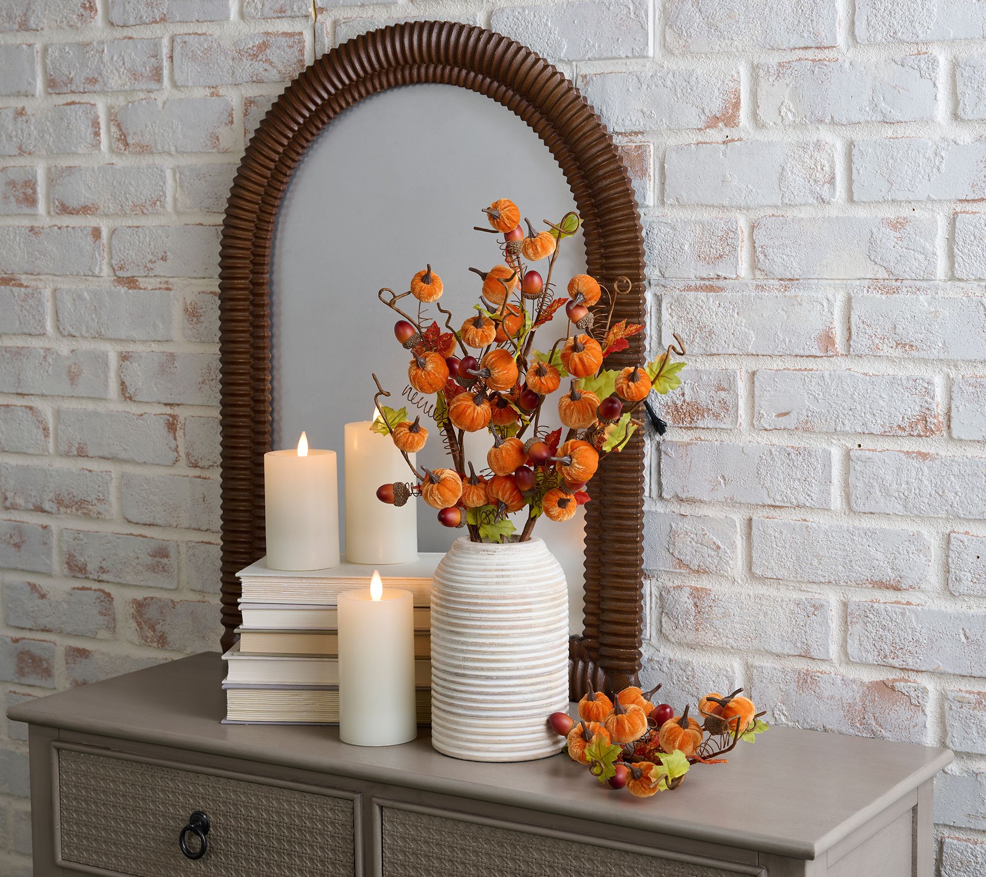 Set of 4 Velvet Pumpkin and Acorn Picks by Valerie