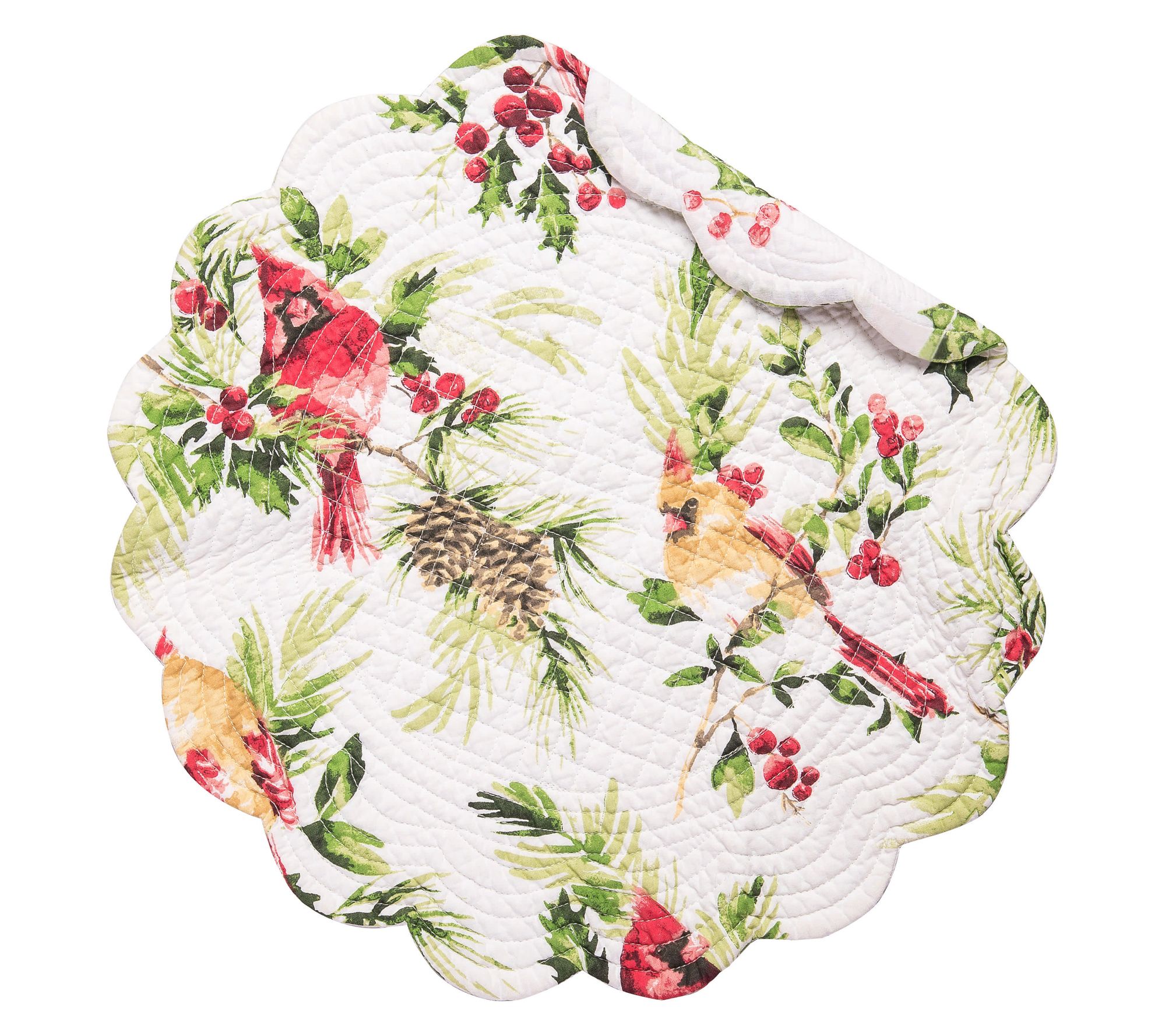 Ruby Cardinal Round Placemat Set of 6 by Valerie