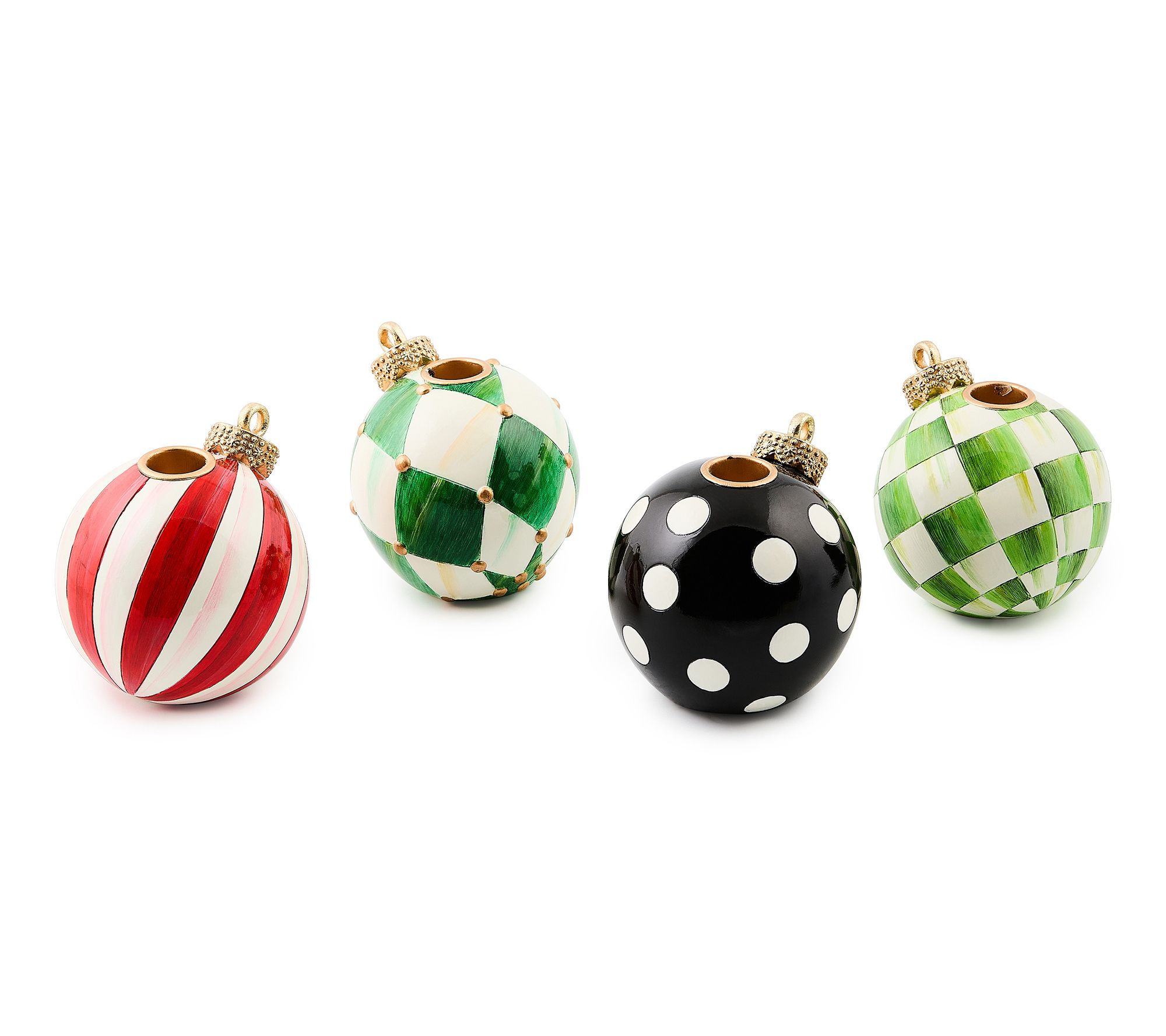 MacKenzie- Childs Set of 4 Ornament Candle Holders