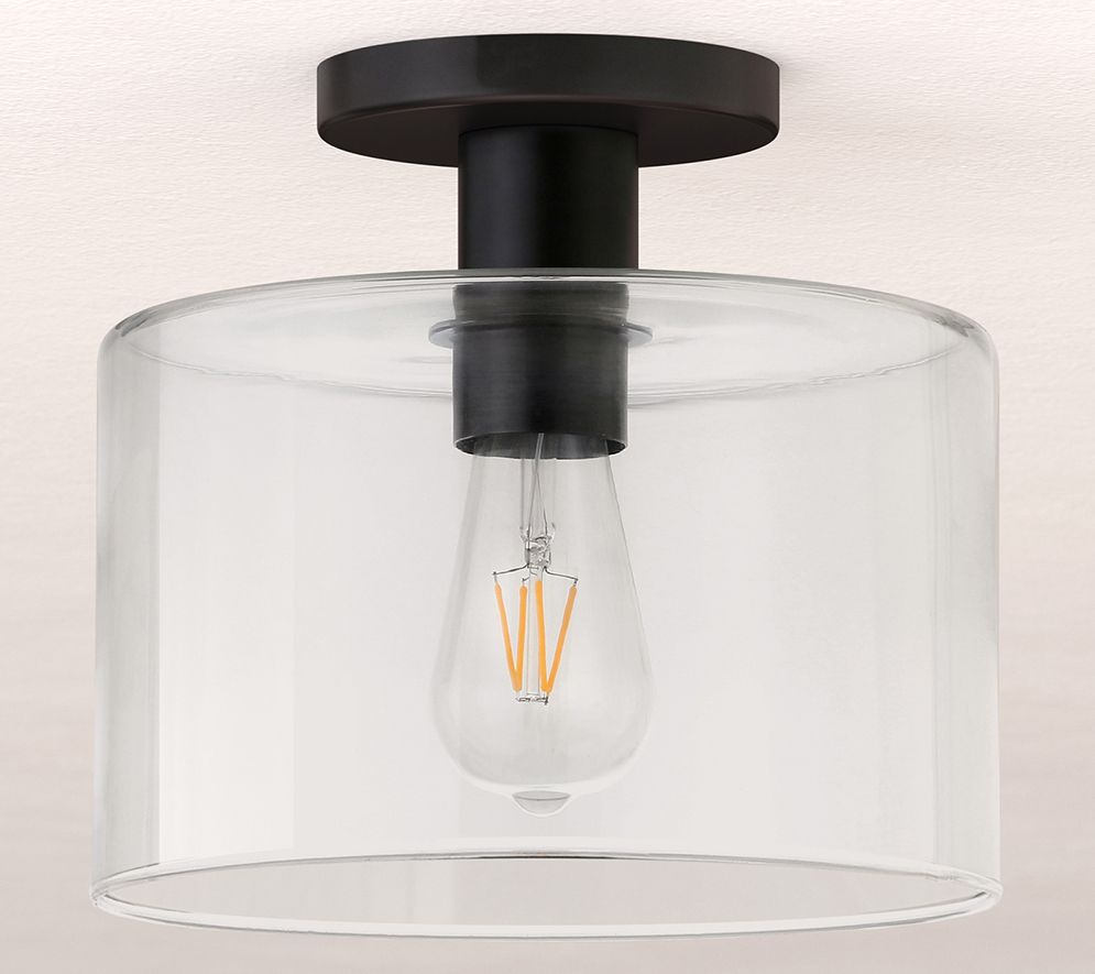 Hudsonl&Canal Henri 10" Wide Semi Flush Mount with Glass Shade