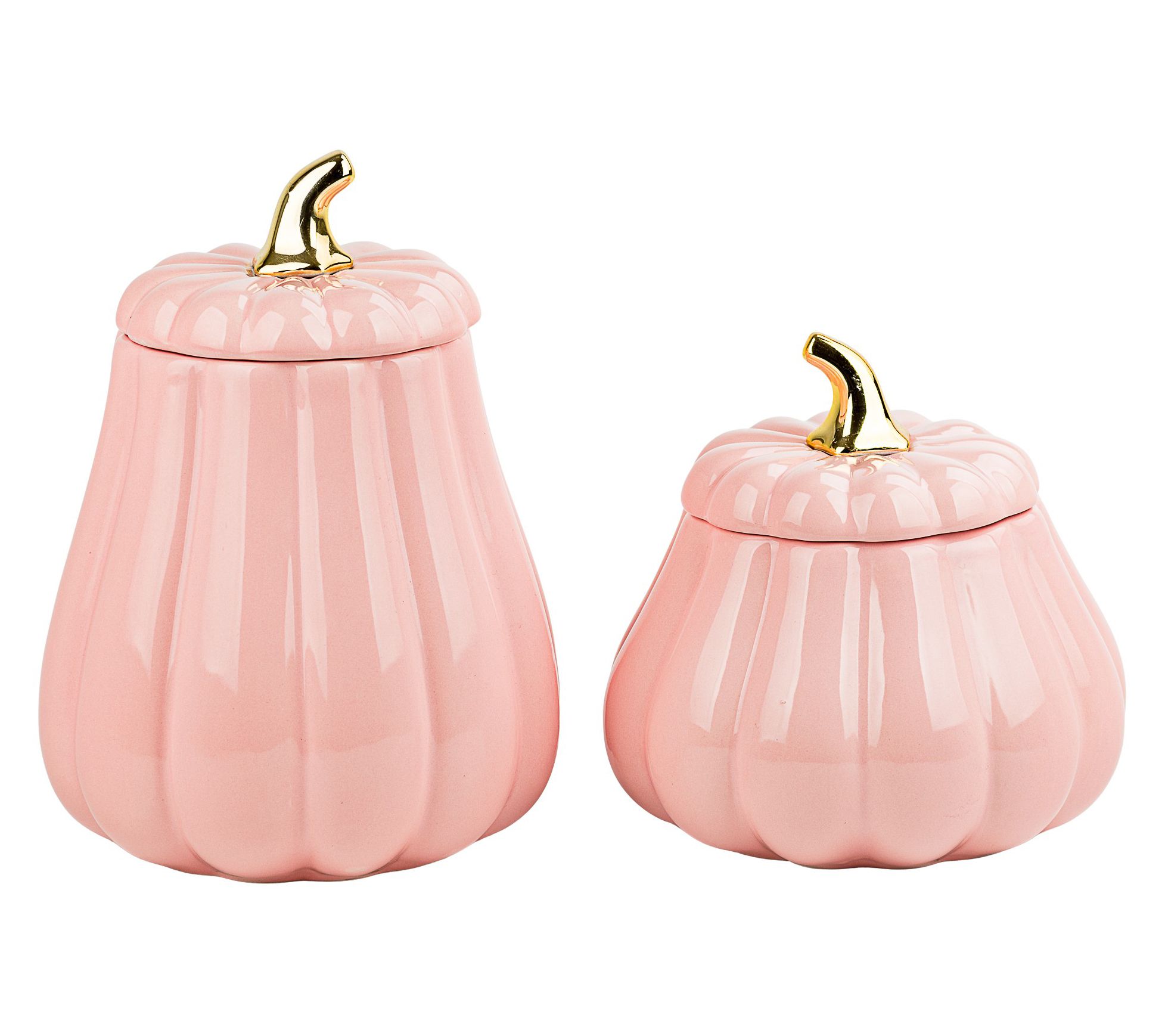 10 Strawberry Street Set of 2 Pink Graduated Gourd Canisters