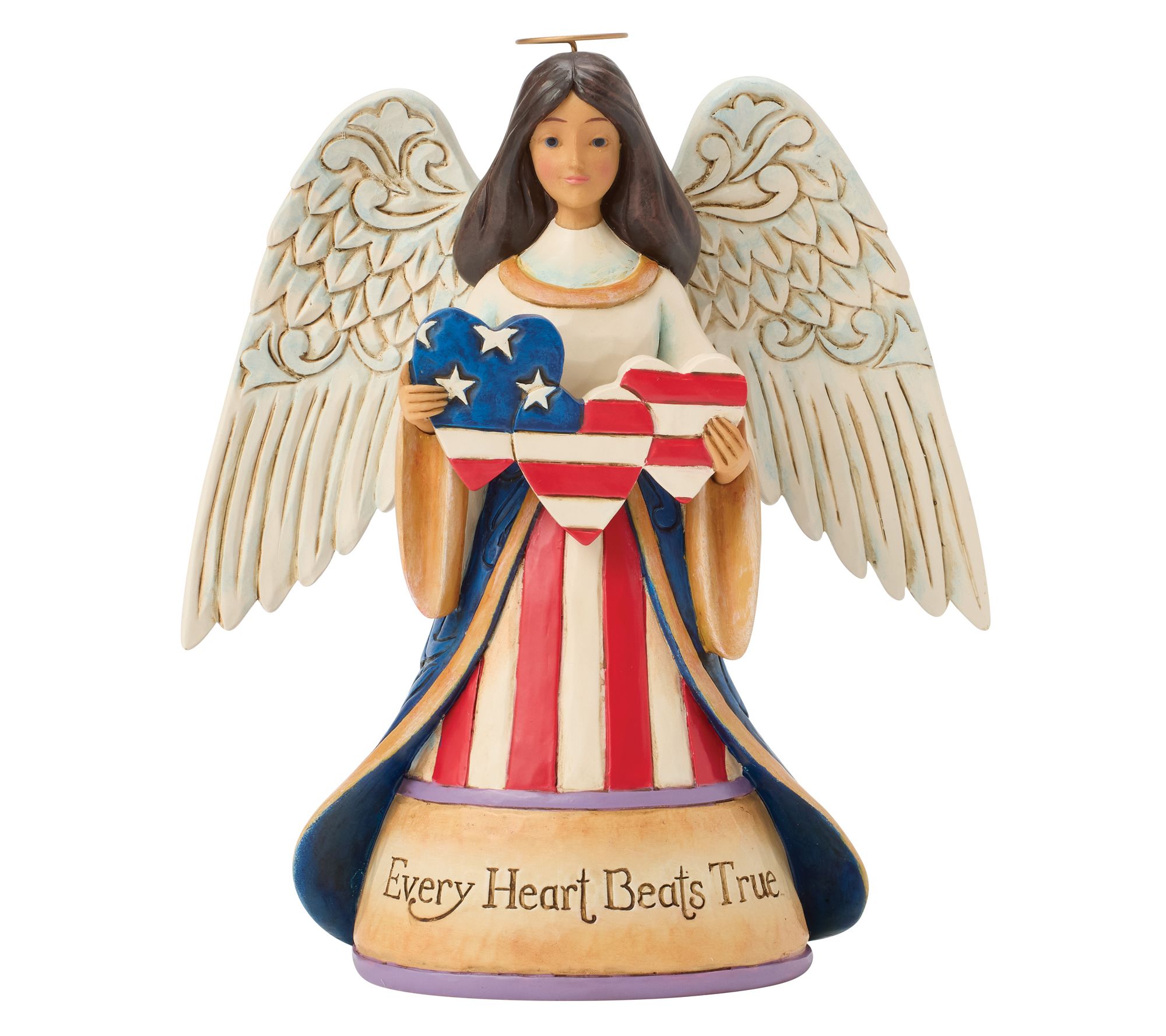 Jim Shore Heartwood Creek Patriotic Angel with Heart Figurine